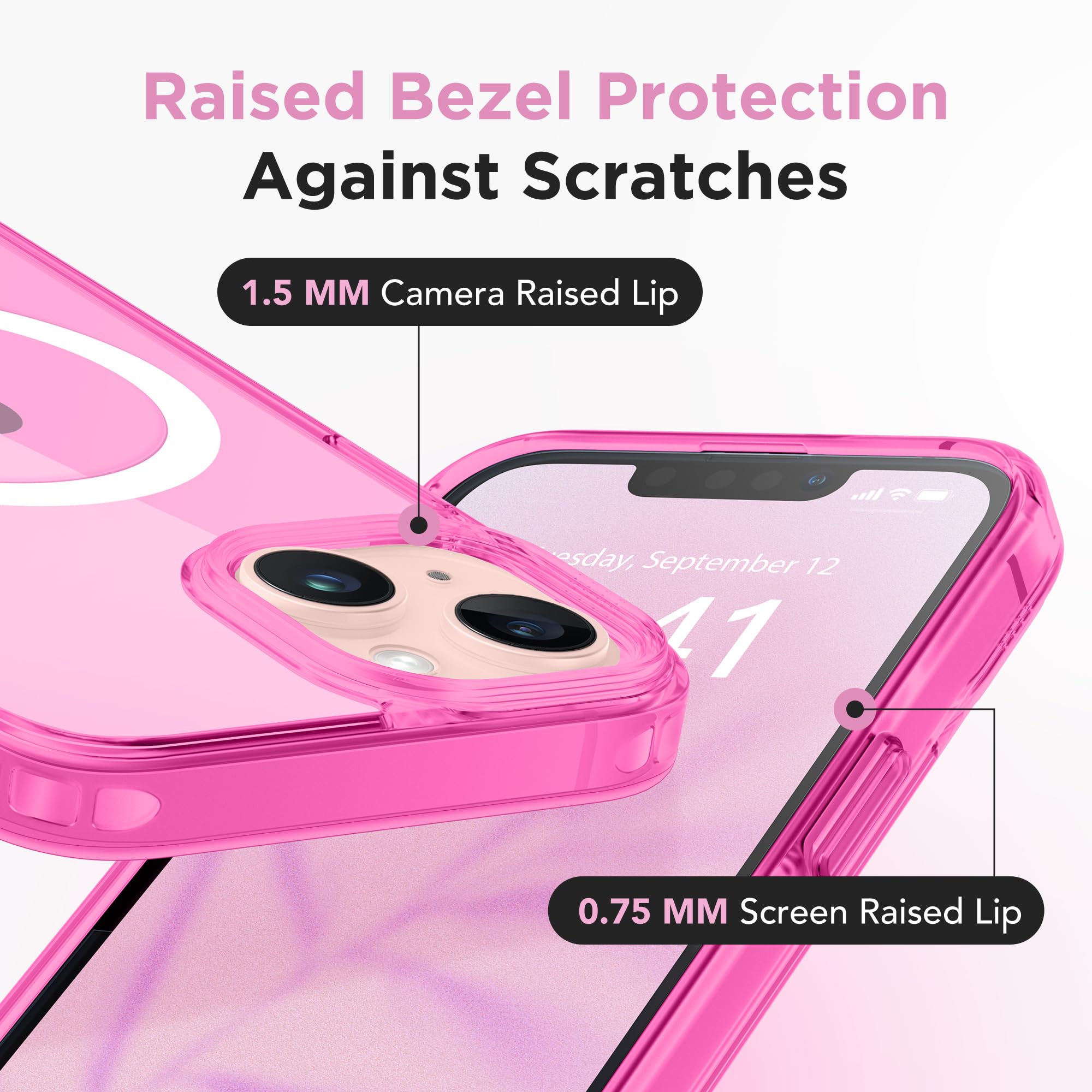 Magnetic For Iphone 13 Case, Compatible With Magsafe,[2 Screen Protector & 2 Camera Cover][Anti Fingerprint][Non Yellowing] Slim