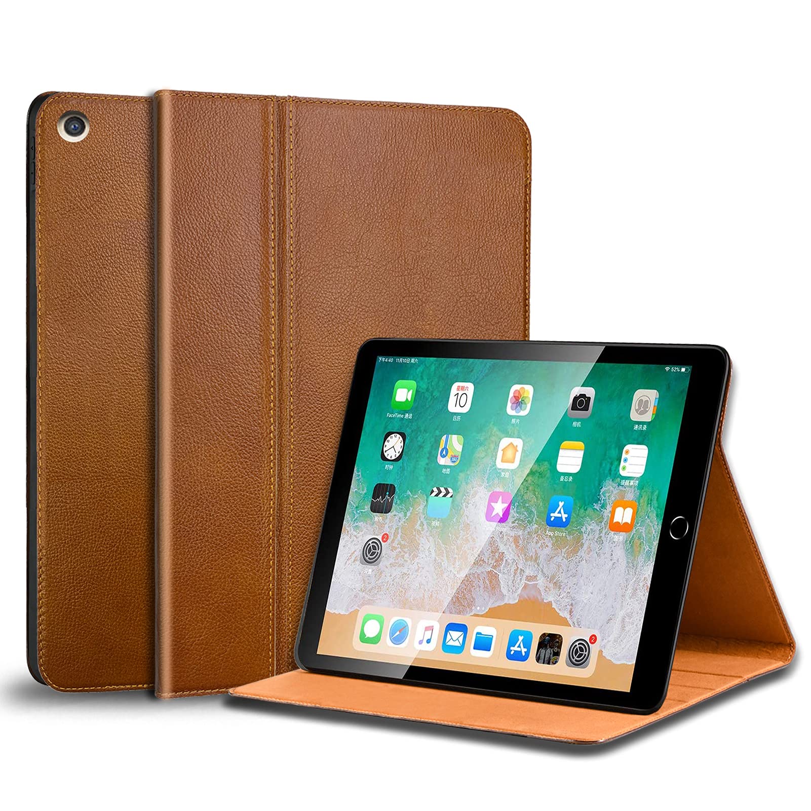 Gexmil Leather Case Compatible With Ipad10.2 Inch 2021/2020/2019, Cowhide Folio Cover For New Ipad 9Th/8Th/7Th Gen Genuine Leath