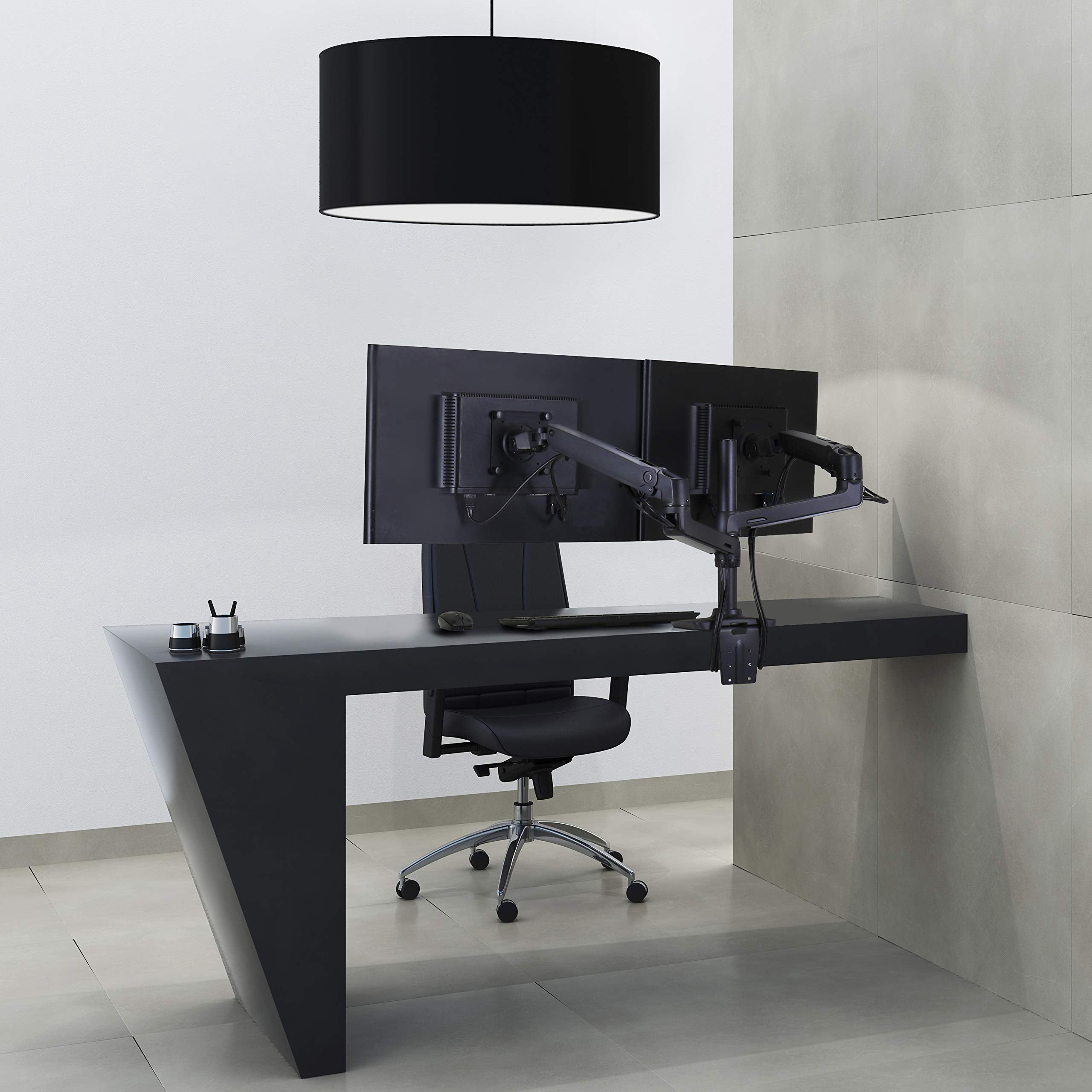 Ergotron � LX Vertical Stacking Dual Monitor Arm, VESA Desk Mount � for 2 Monitors Up to 24 Inches, 7 to 20 lbs Each � Matte Black