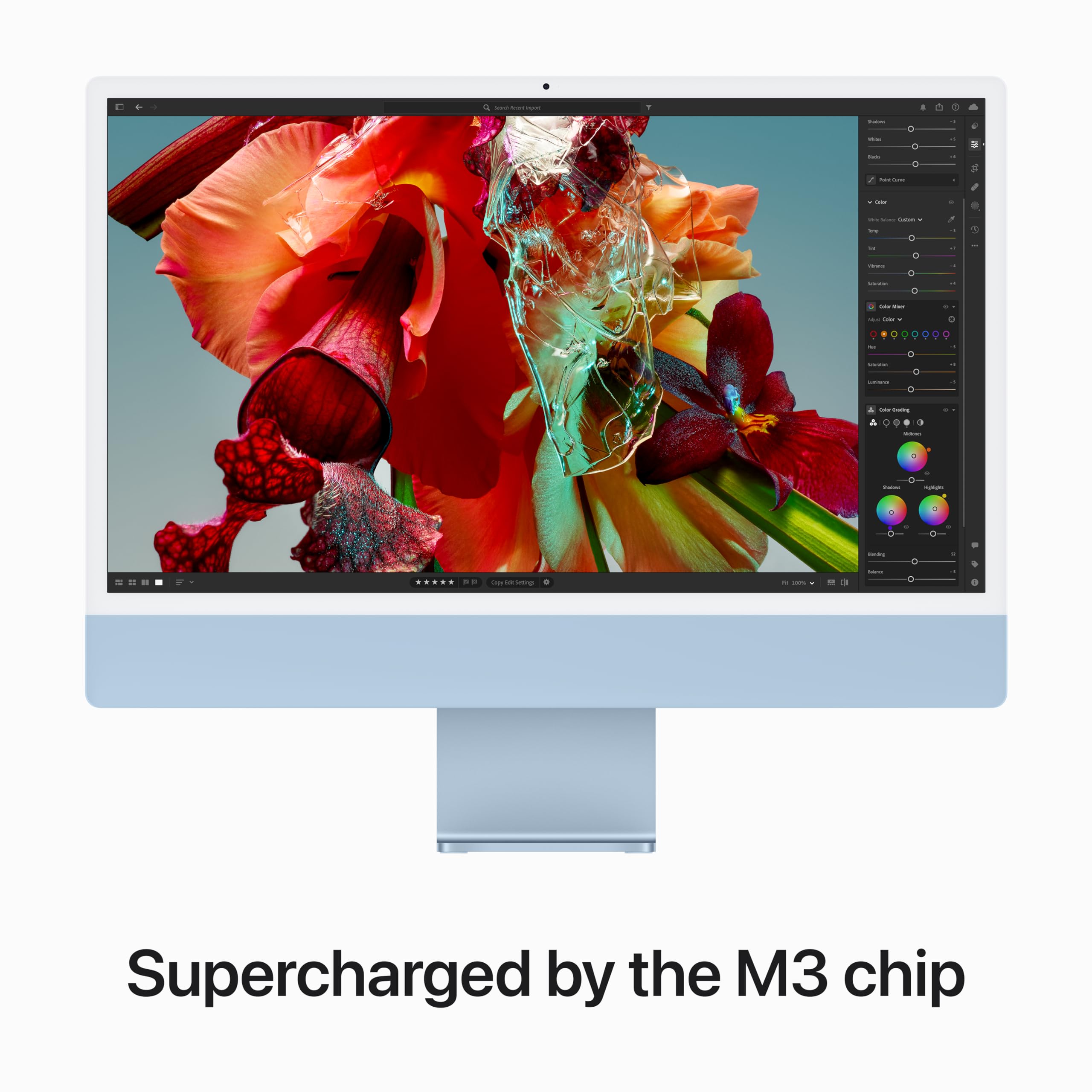 Apple 2023 iMac All in One Desktop Computer with M3 chip: 8 core CPU, 10 core GPU, 24 inch Retina Display, 8GB Unified Memory, 256GB SSD Storage, Matching Accessories. Works with iPhone/iPad; Blue