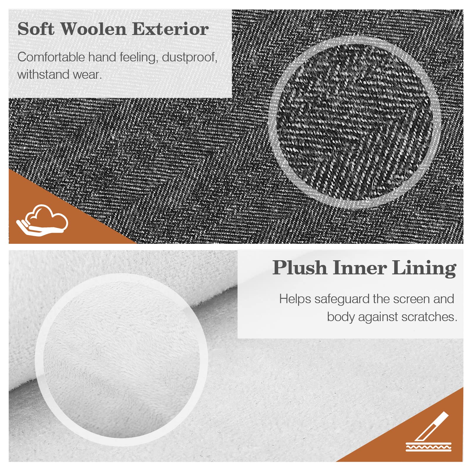 MoKo 9 11 Inch Tablet Sleeve Bag Carrying Case Fits iPad air 5 10.9' 2022, iPad Pro 11 M2 2022 2018, iPad 10th 10.9,iPad 9/8/7th Gen 10.2,iPad Air 4 10.9/Air 3 10.5,Tab S8/S9 11', Black & Gray