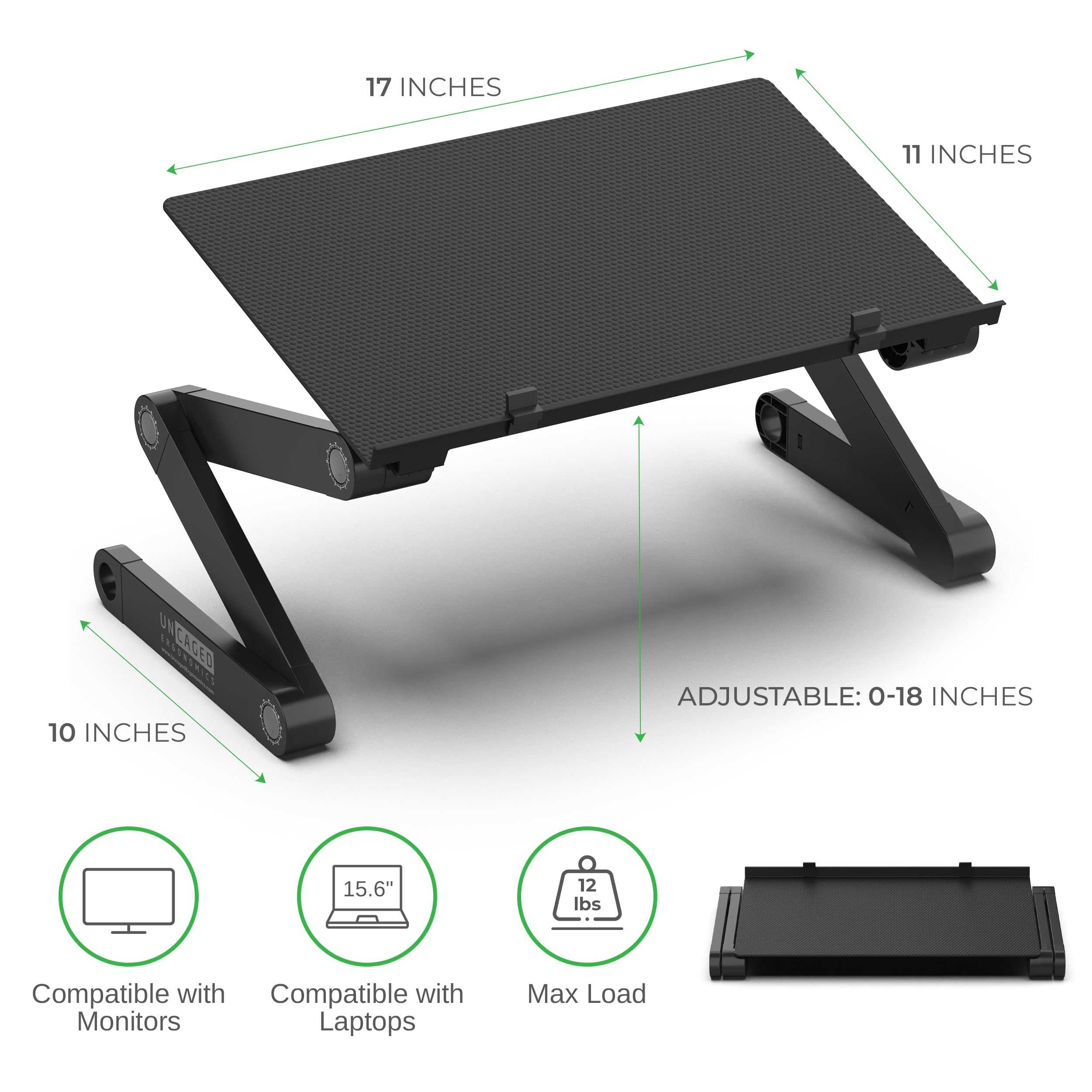 Workez Monitor Stand, Single Monitor Riser Height Adjustable Computer Monitor Stand Desk, Ergonomic Laptop Pc Monitor Stand Riser For Desk, Black