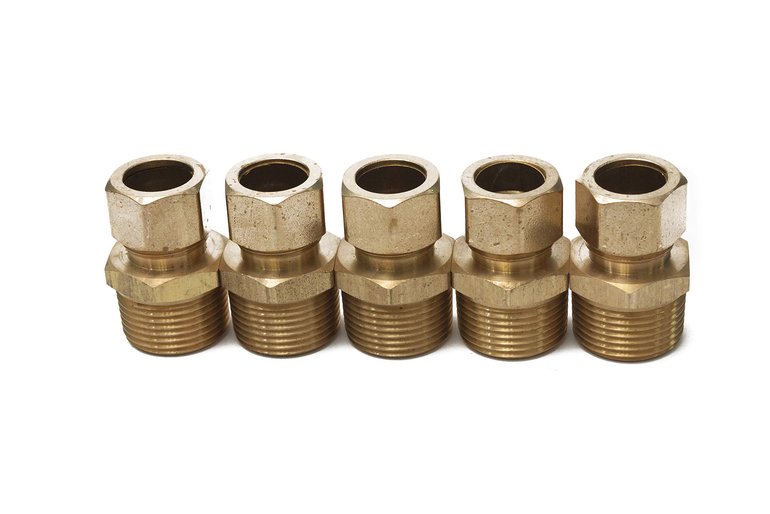 Ltwfitting Brass 5/8-Inch Od X 3/4-Inch Male Npt Compression Connector Fitting(Pack Of 100)