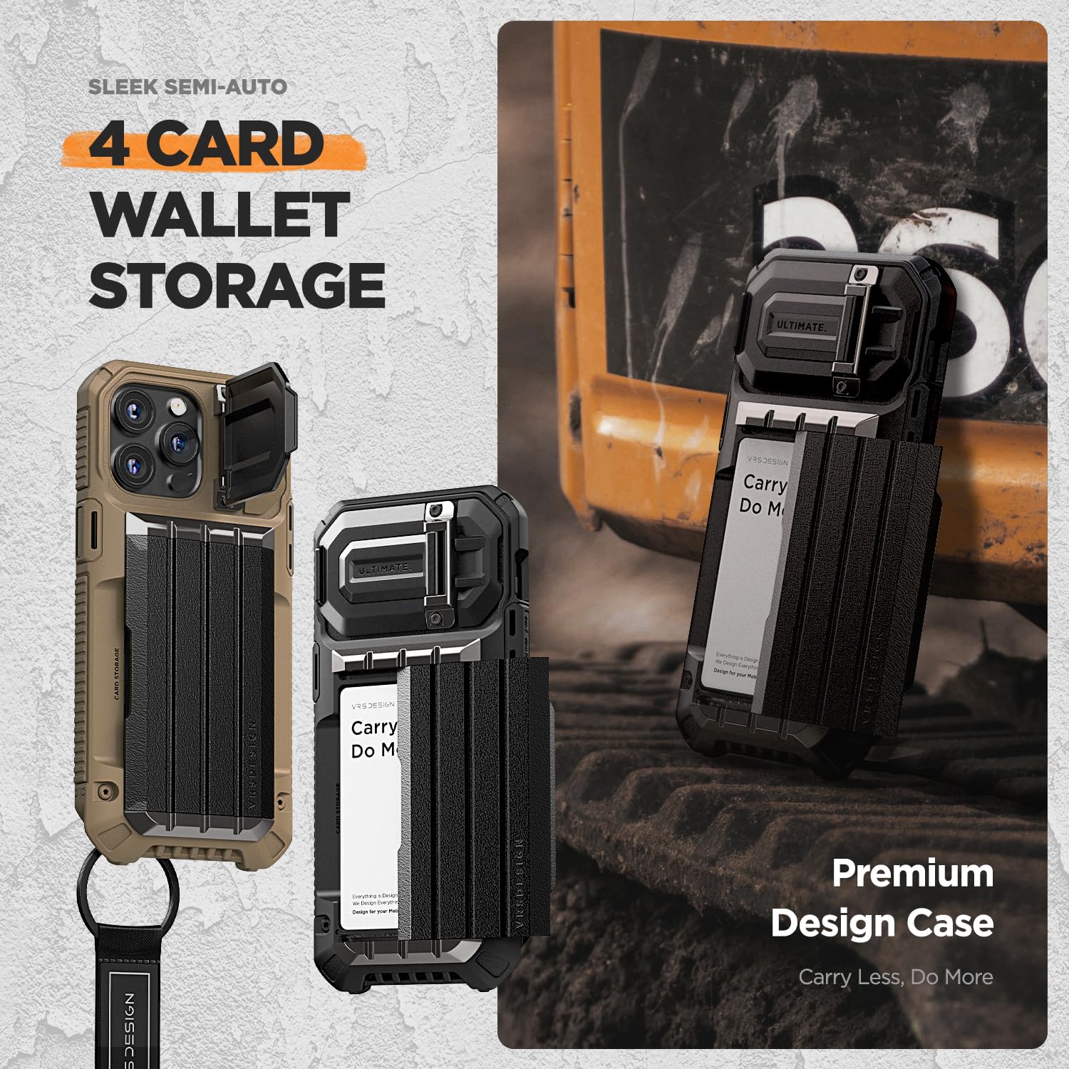 Vrs Design Damda Glide Ultimate For Iphone 15 Pro Max(2023), Premium Sturdy Fully Covered Camera Lens Protection Wallet Case Wit