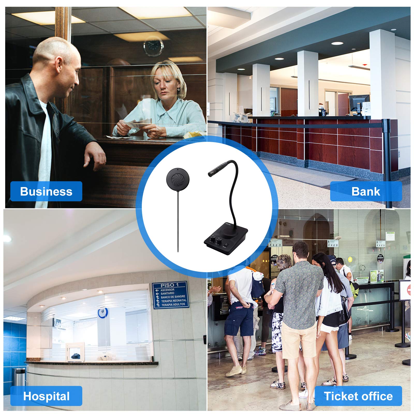 Calltou Window Speaker Intercom System And Counter Intercom For Bank Hospital Office Store Bus Station Ticket Booth Window