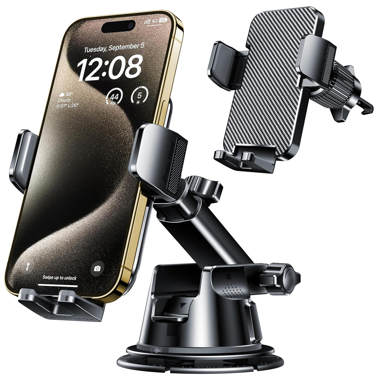 Qifutan Dash Mounted Holders Phone Holders For Your Car Phone Mount For Car Windshield Dashboard Air Vent Universal Hands Free A