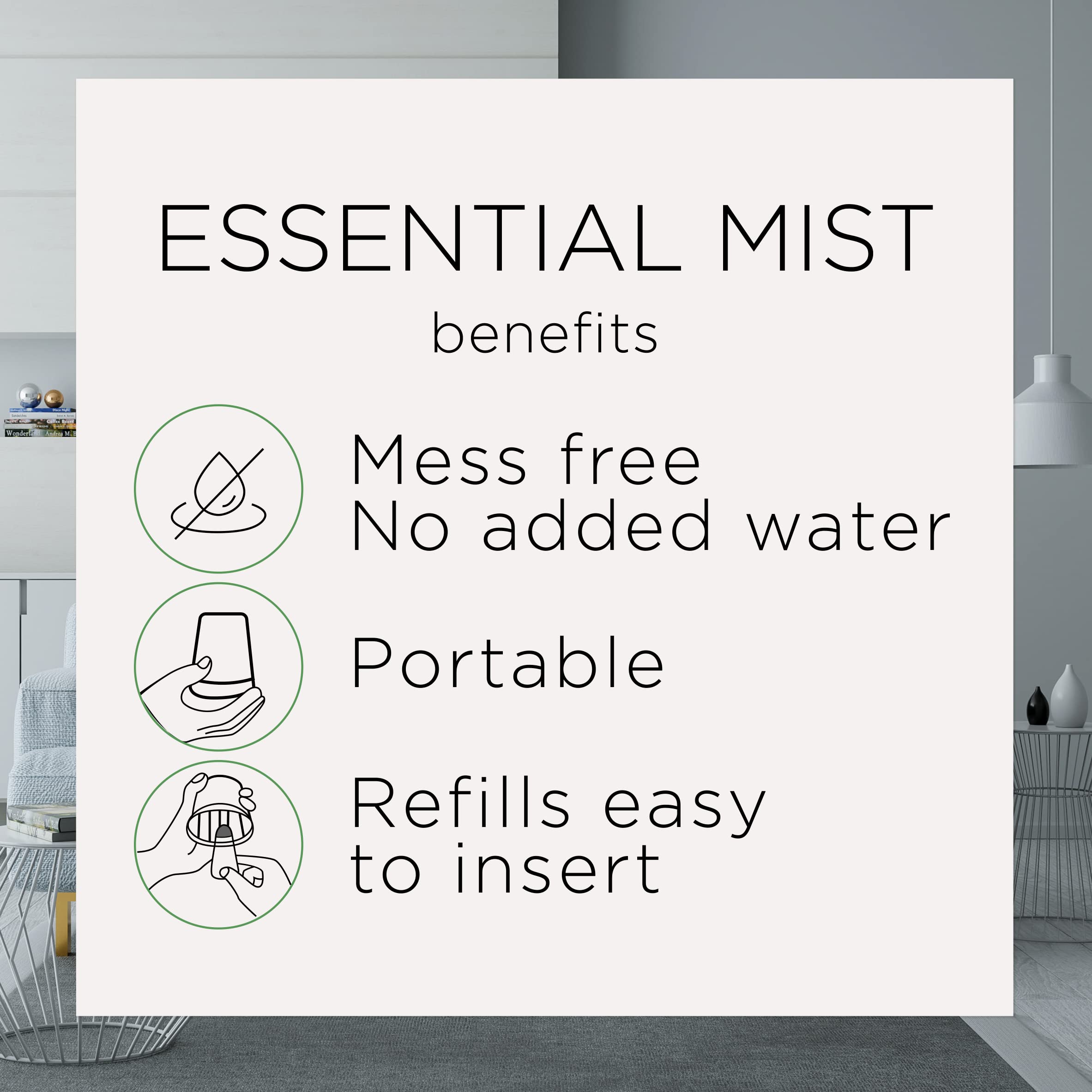 Air Wick Essential Mist Refill, 5 Ct, Mandarin & Sweet Orange, Essential Oils Diffuser, Air Freshener
