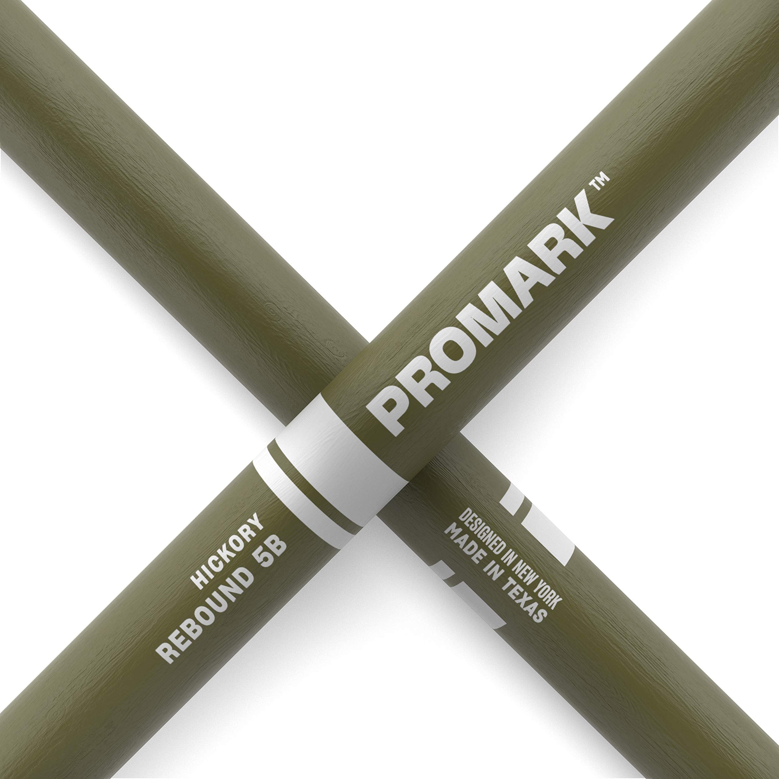 Promark American Hickory Rebound 5B Drumsticks, Acorn Tip, Green   Single Pair
