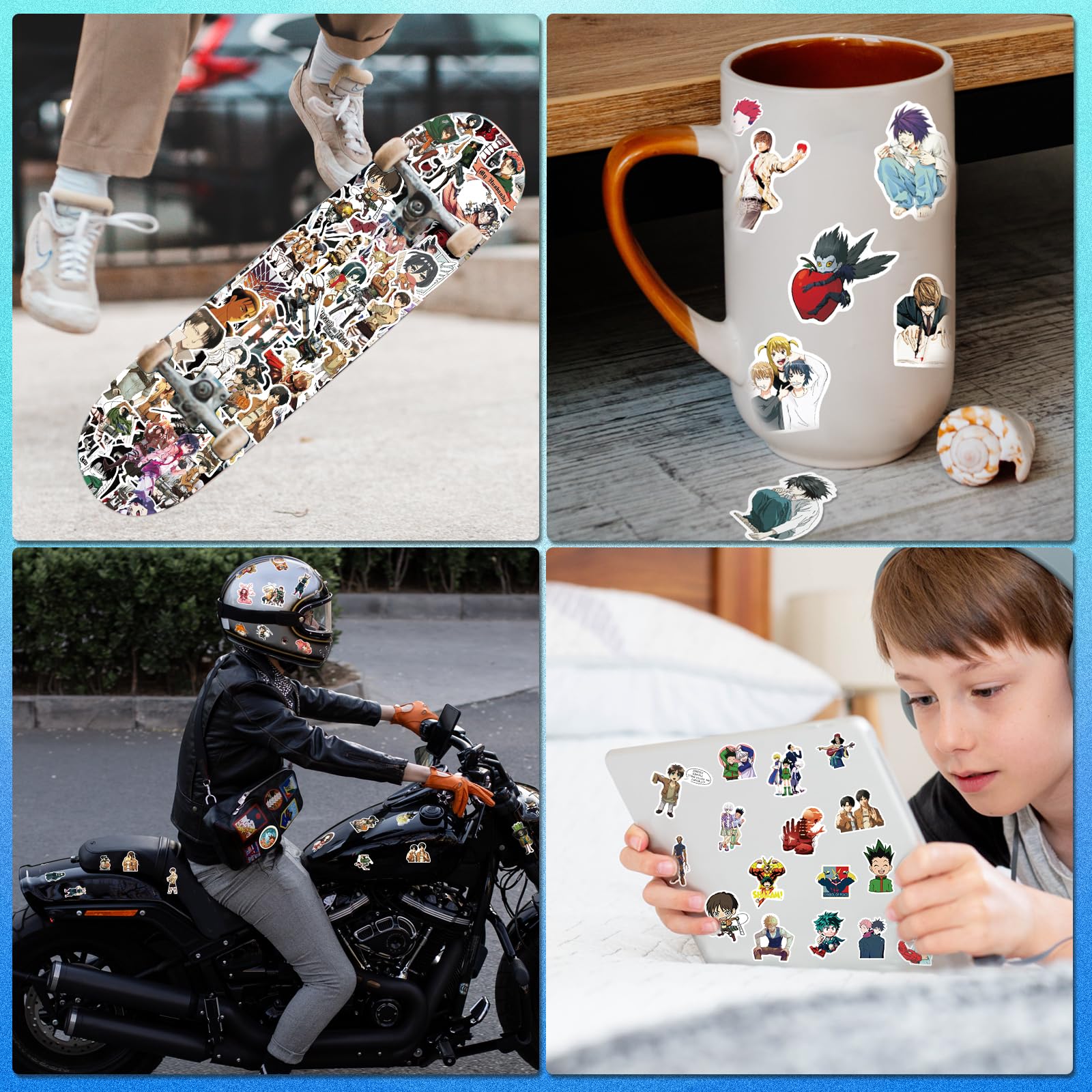 Arme Anime Stickers Mixed Pack,300Pcs Mixed With Classic Anime Theme Sticker Pack,Vinyl Waterproof Stickers And Decals For Bottl