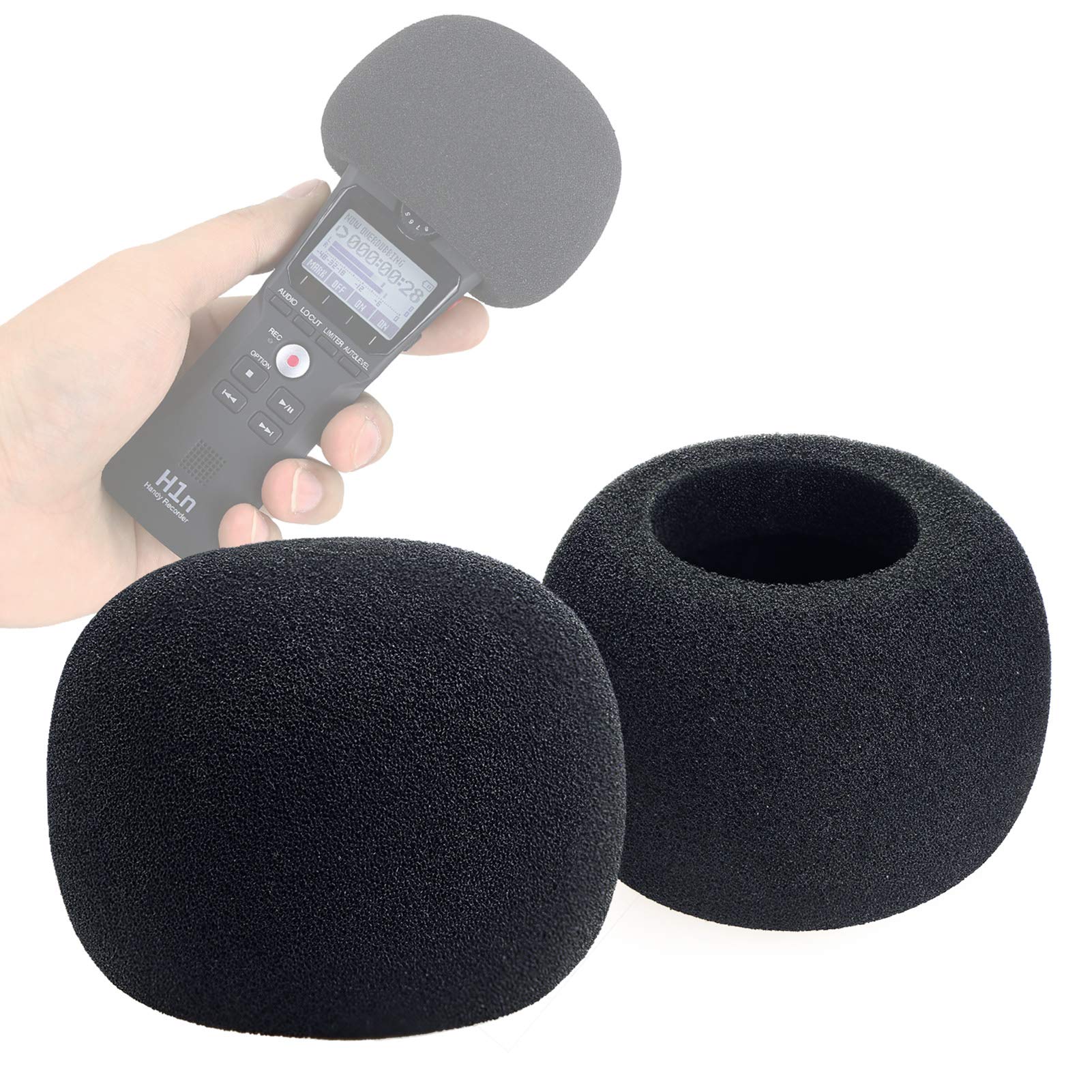 Youshares Zoom H1N & H1 Recorder Foam Windscreen, Wind Cover Pop Filter Fits Zoom H1N Handy Portable Recorder (2 Pcs)