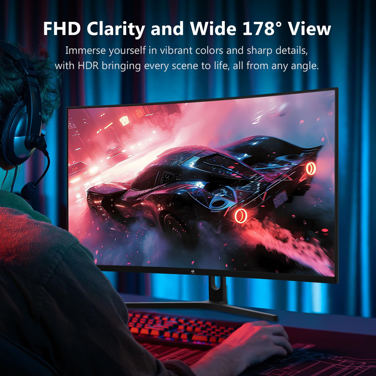 Z Edge Ug32P 32 Inch Curved Gaming Monitor 16:9 1920X1080 240Hz 1Ms Frameless Led Gaming Monitor, Amd Freesync Premium Display P