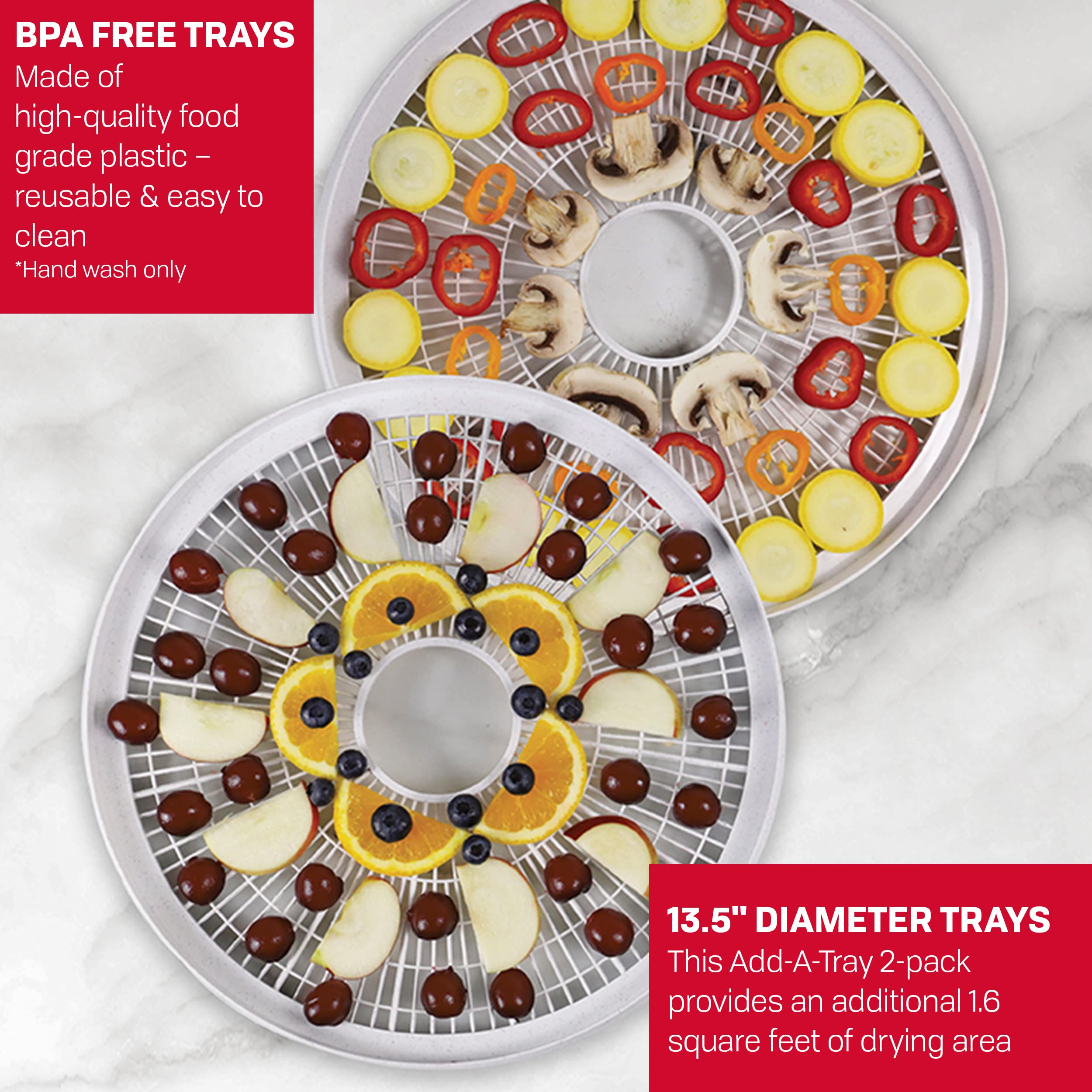 Nesco Wt 2Sg Round Speckled Plastic 13 1/2'' Add A Trays, 20 Series And 30 Series Food Dehydrators