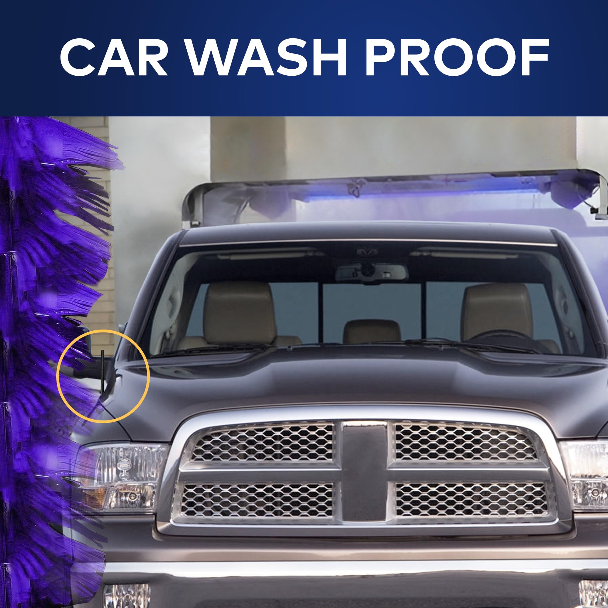 Antenna Mast For Dodge Ram (2009 2024)   Black 6.5 Inch Highly Durable Premium Truck Antenna Mast   Car Wash Proof Hd Radio Ante