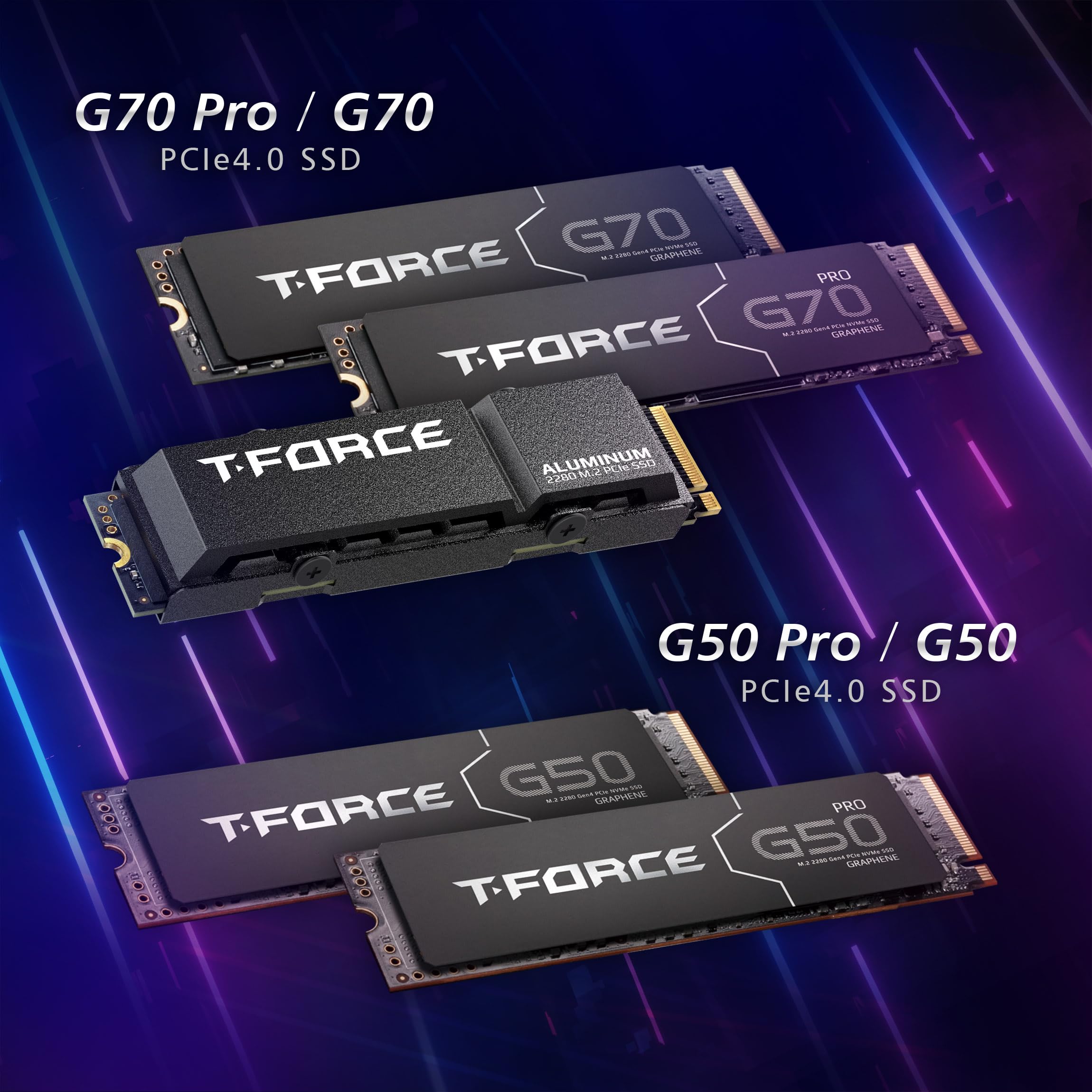 Teamgroup T Force G50 1Tb Slc Caching 3D Tlc Nand Nvme Innogrit Pcie Gen4X4 M.2 2280 Gaming Ssd With Ultra Thin Graphene Heat Sp