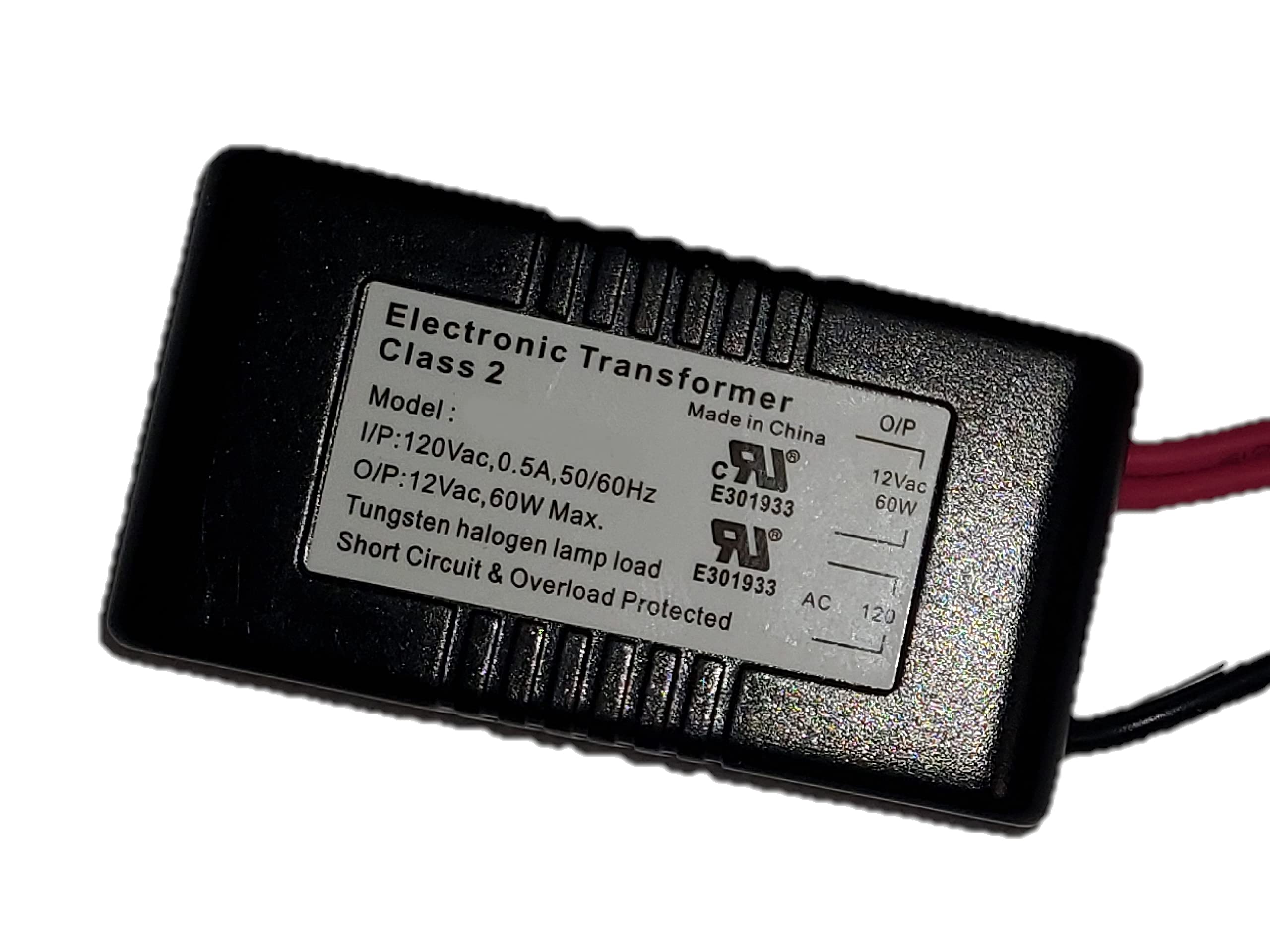 Halogen/Xenon Electronic Transformer 60 Watt Max Output 120 Volt Input / 12 Volt Out Put Potted Transformer