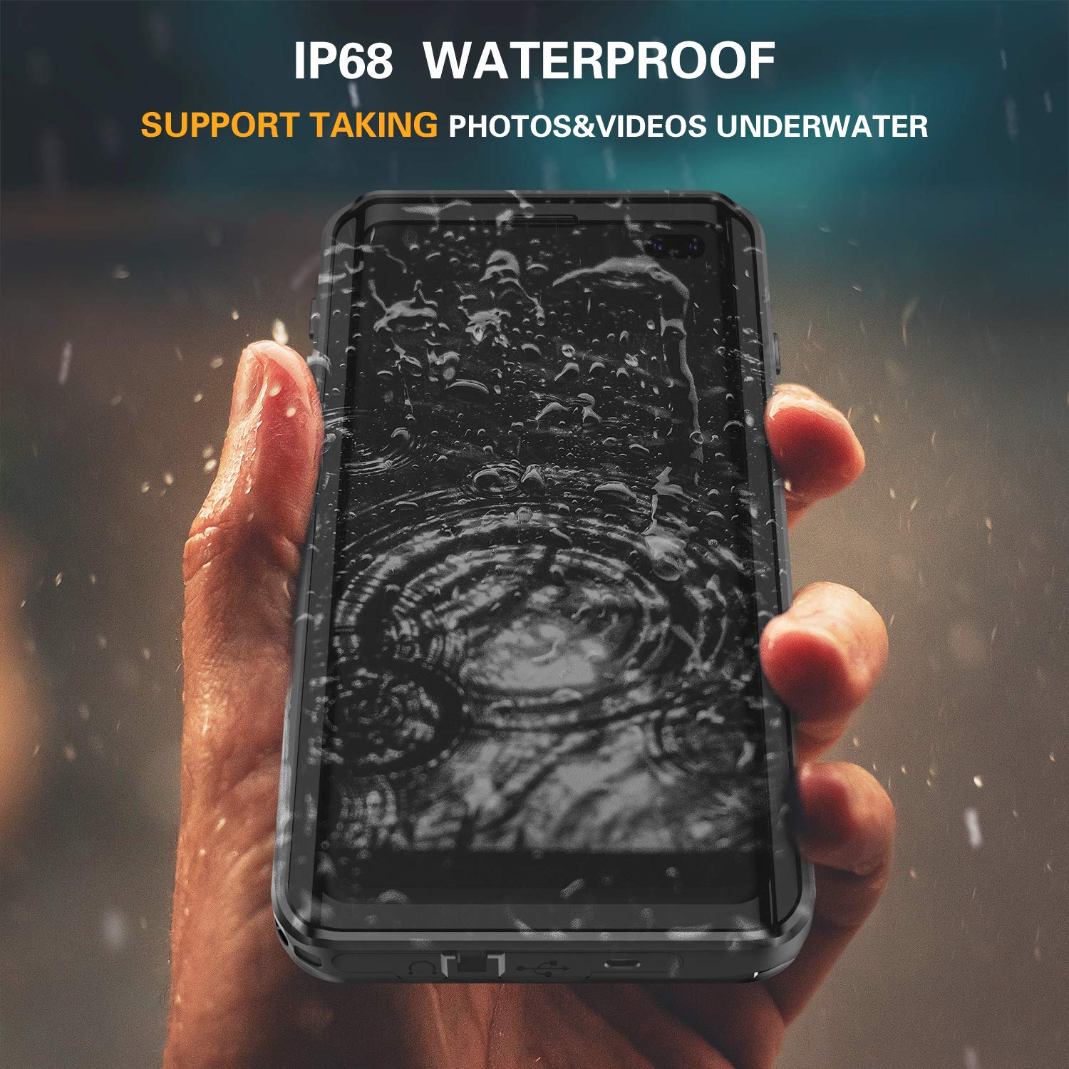 Goldju Samsung Galaxy S10 Plus Waterproof Case,S10 Plus Built In Screen Protector 360 Full Body Protective Shockproof Dirtproof