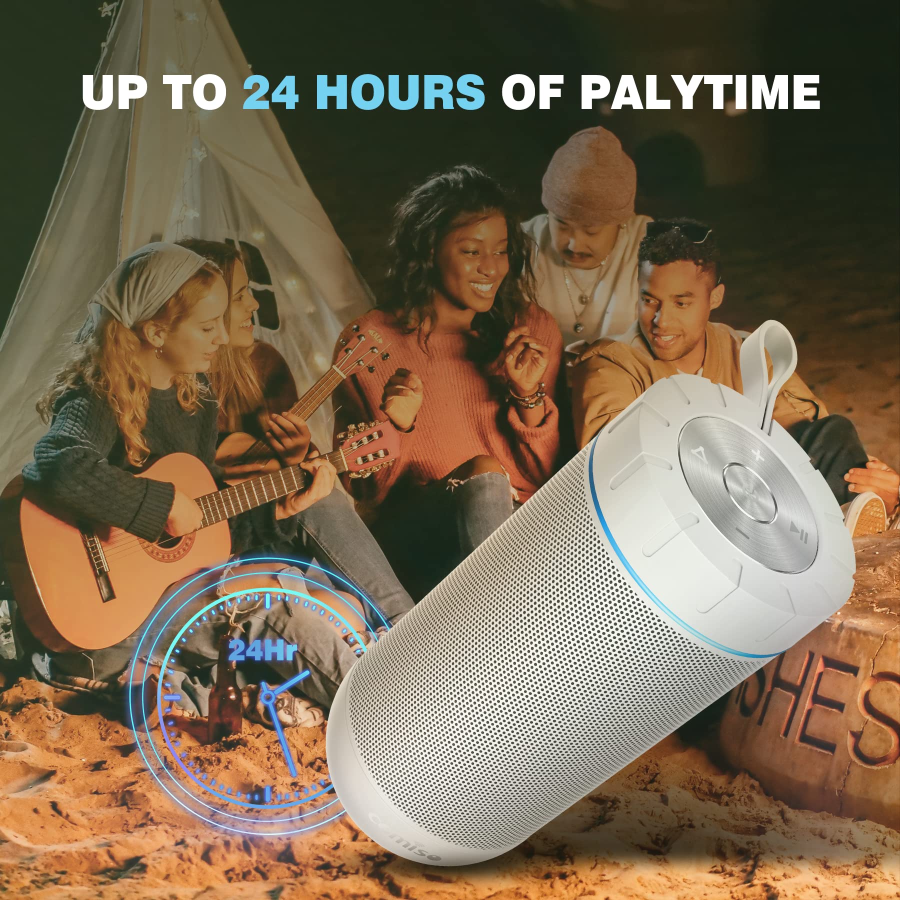 Comiso X26 Bluetooth Speaker, Ipx4 Waterproof Speakers 360 Hd Surround Sound With Punchy Bass, Wireless Dual Pairing, 24H Playti