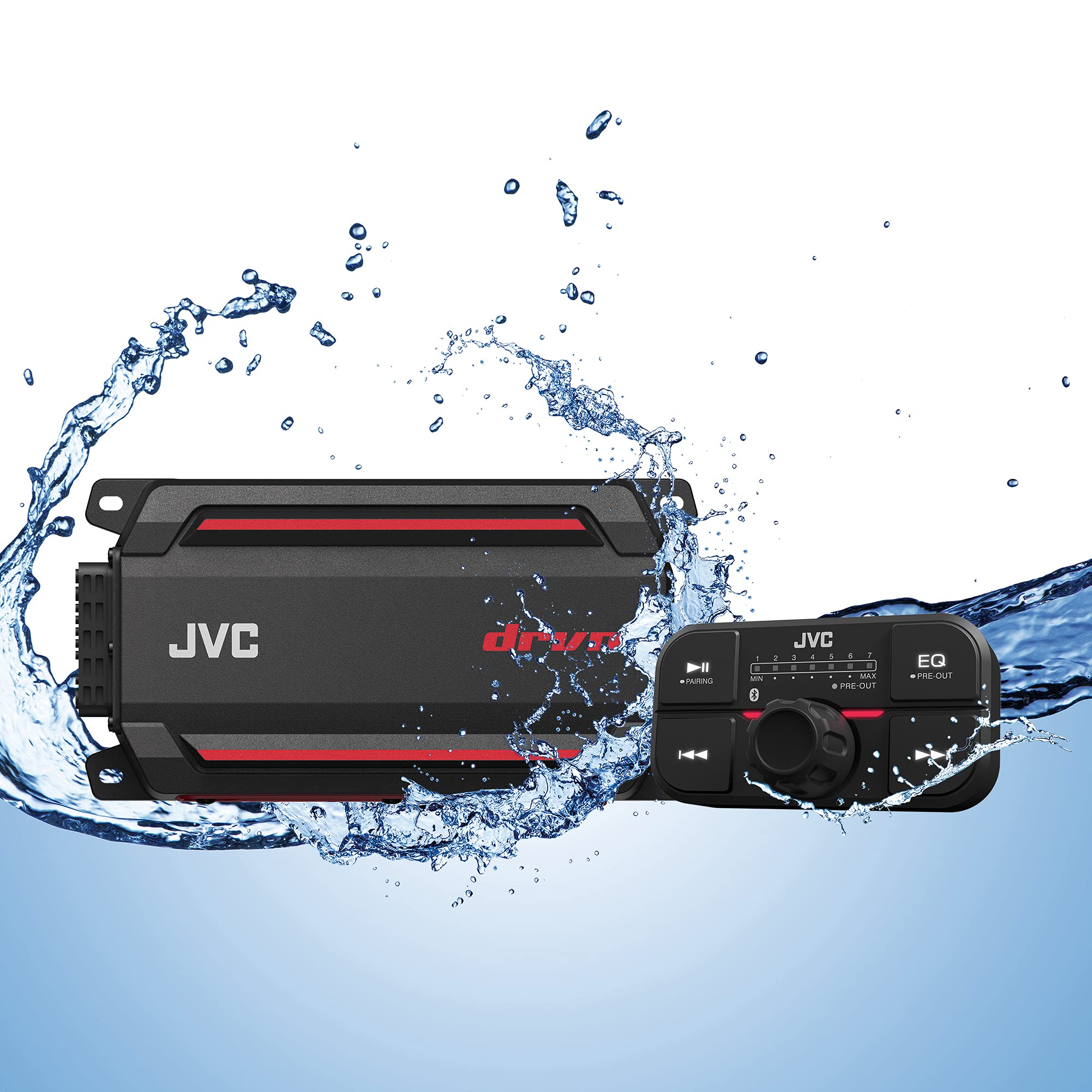 Jvc Ks Dr2104Dbt Compact 4 Channel 600 Watt Car Amplifier With Bluetooth Streaming. Built For Marine, Atv And Powersport Applica