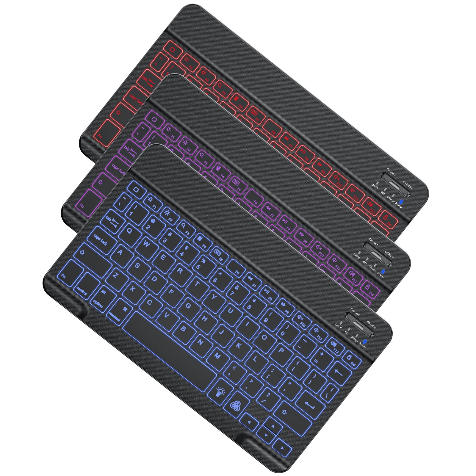 Omoton Bluetooth Keyboard, Wireless Rechargeable Keyboard For Ipad, Ipad Pro, Ipad Mini, Ipad Air With Illuminated Led (Black)