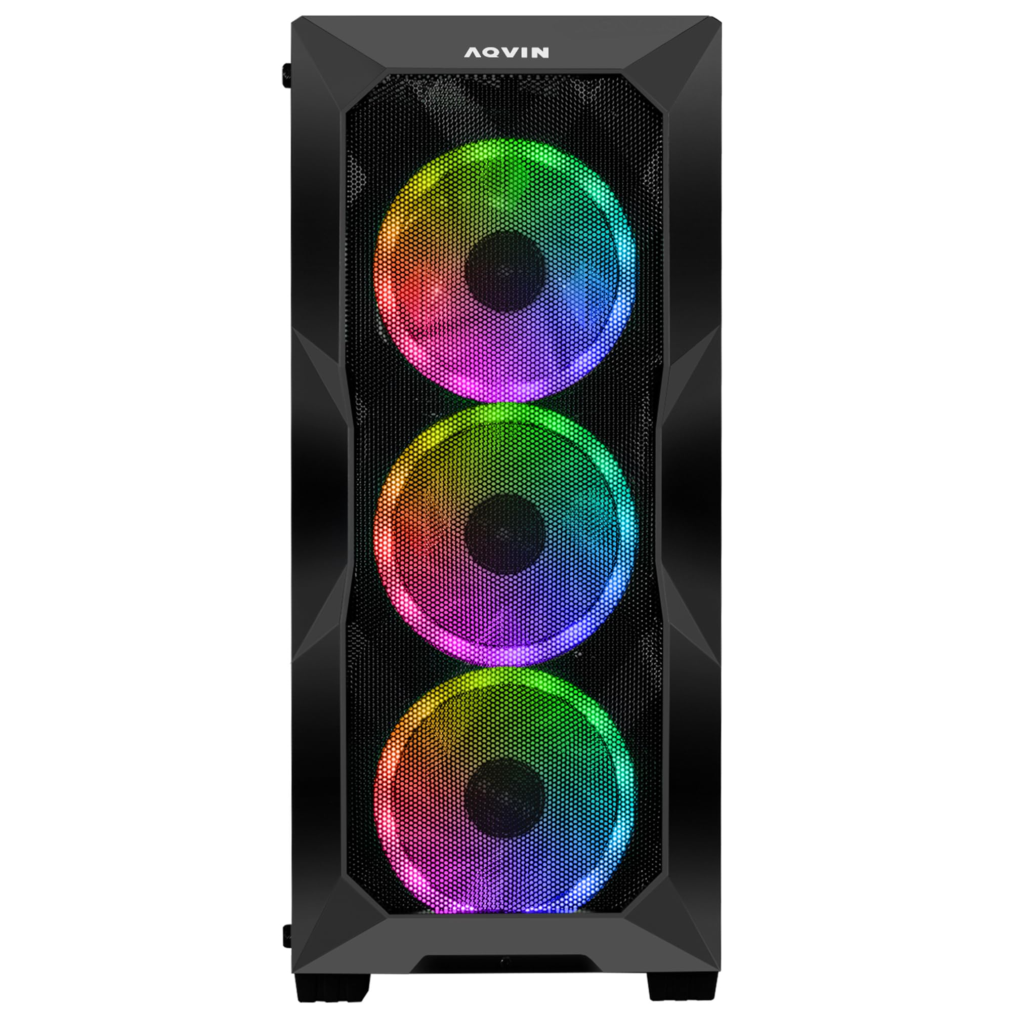 AQVIN Gaming Tower PC - Intel i7, 32GB RAM, 1TB SSD, GTX 1660 6GB, RGB Fans, WiFi, Windows 10 Pro, Black,