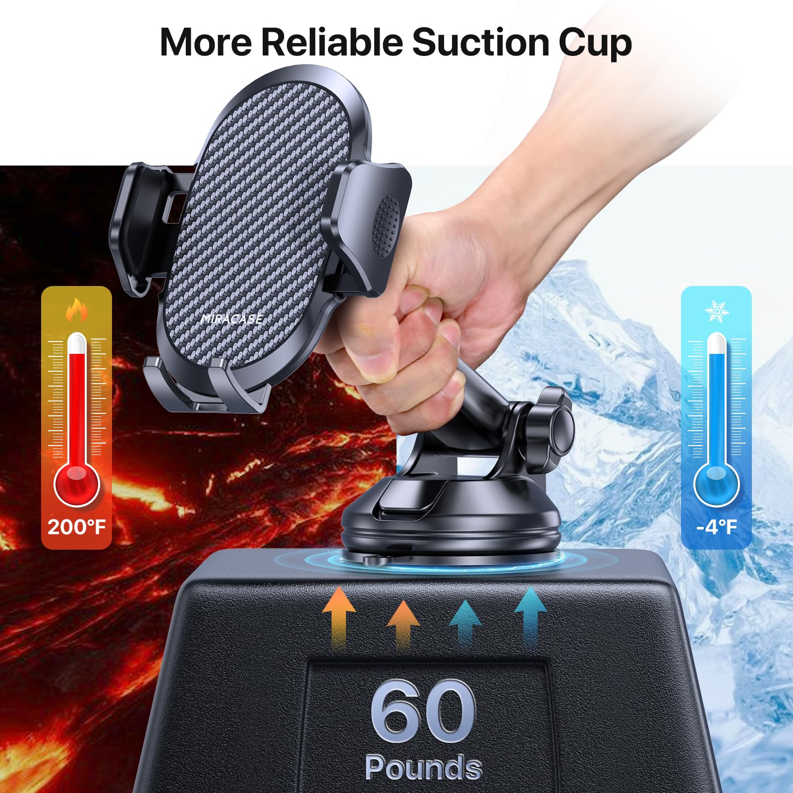 Miracase 3-In-1 Cell Phone Holders For Your Car, Universal Car Phone Holder Mount For Car Dashboard Air Vent Windshield Compatib