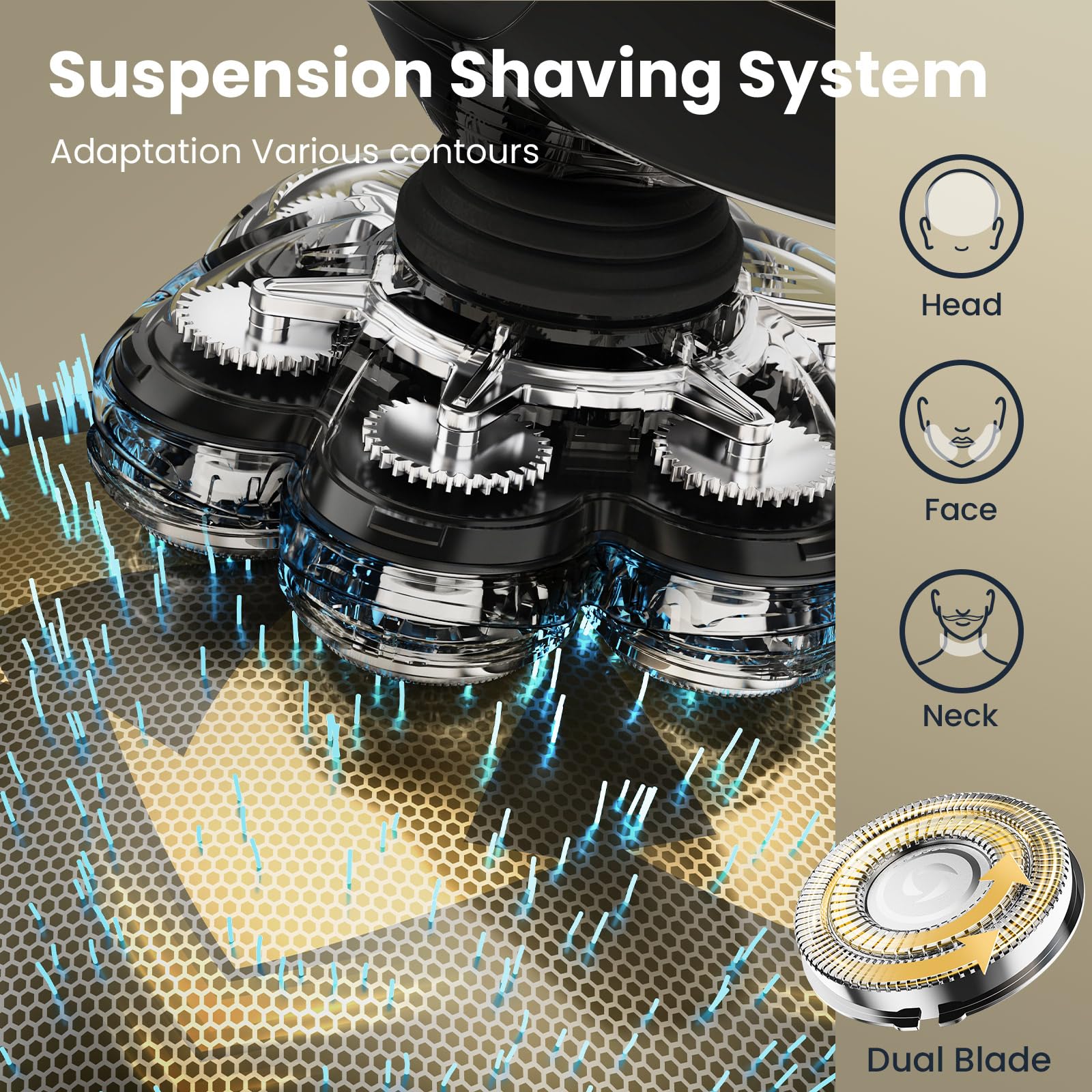 7D Head Shavers For Bald Men, Shpavver Detachable Head Shaver Led Display Dry Wet Bald Head Shavers, Ipx7 Waterproof Head Shaver