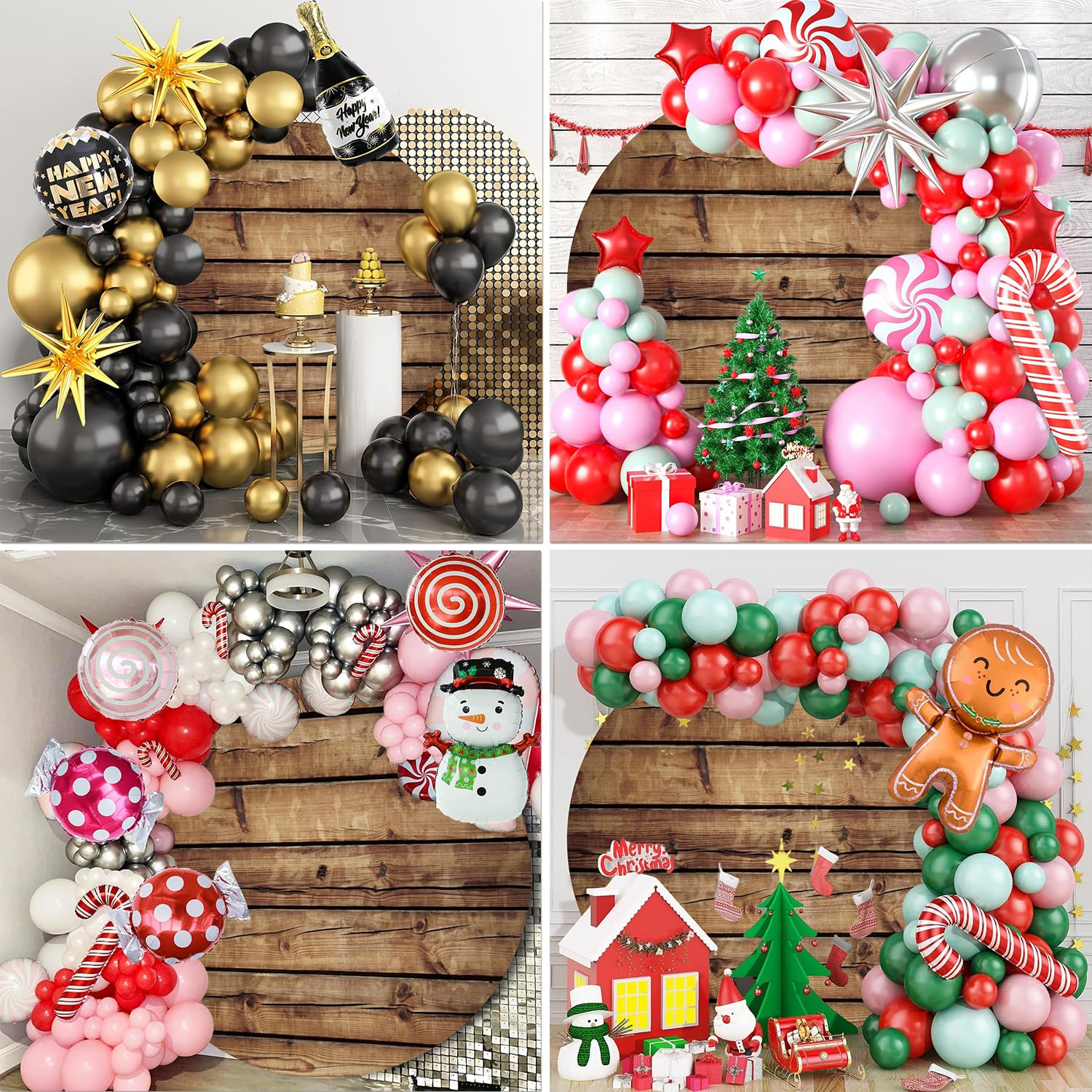 Leowefowa Wood Round Backdrop Cover(Without Stand) 6.5Ft Polyester Rustic Wood Background For Photo Girl Boy Birthday Baby Showe