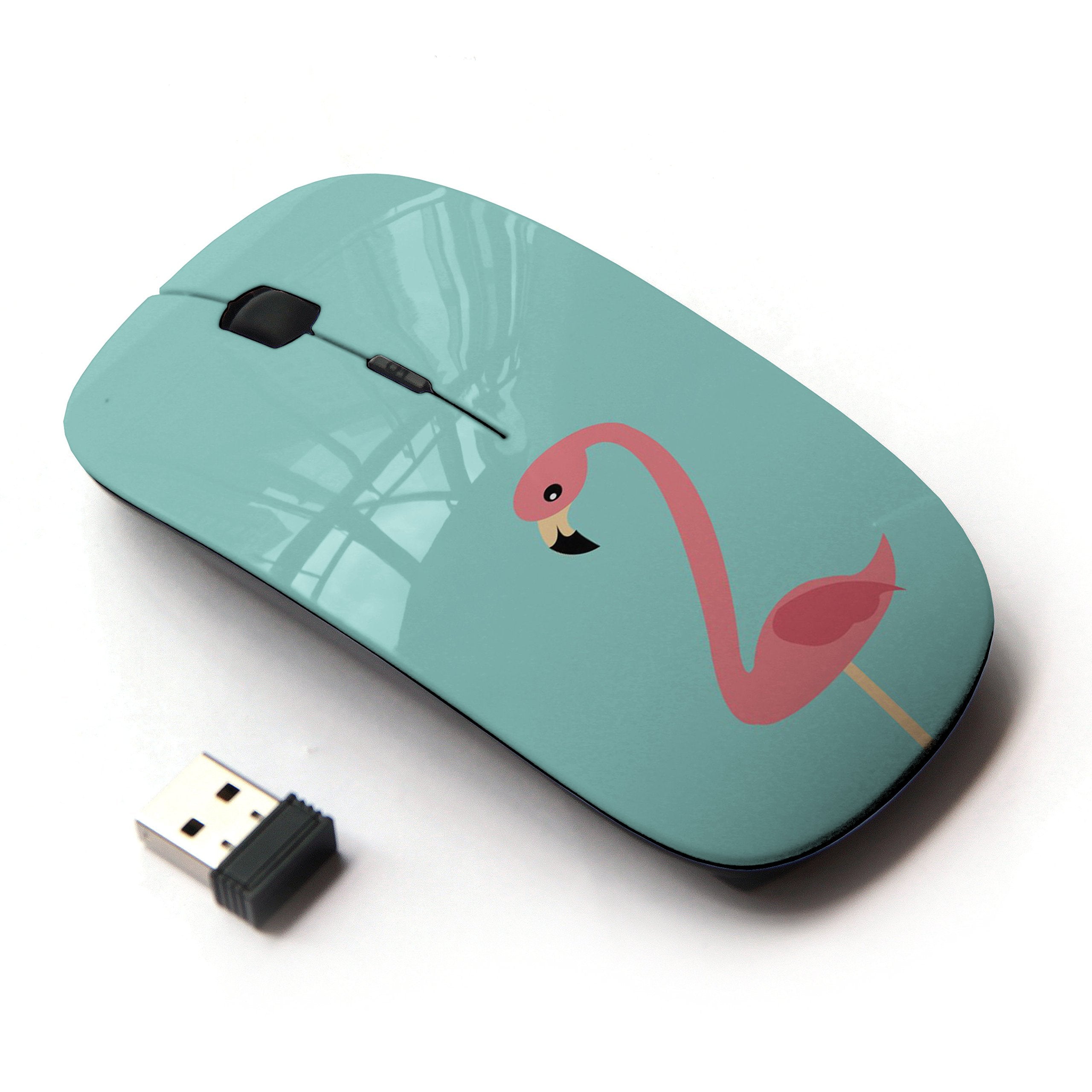 Koolmouse [ Optical 2.4G Wireless Mouse [ Flamingo Teal Pink Bird Florida Miami ]