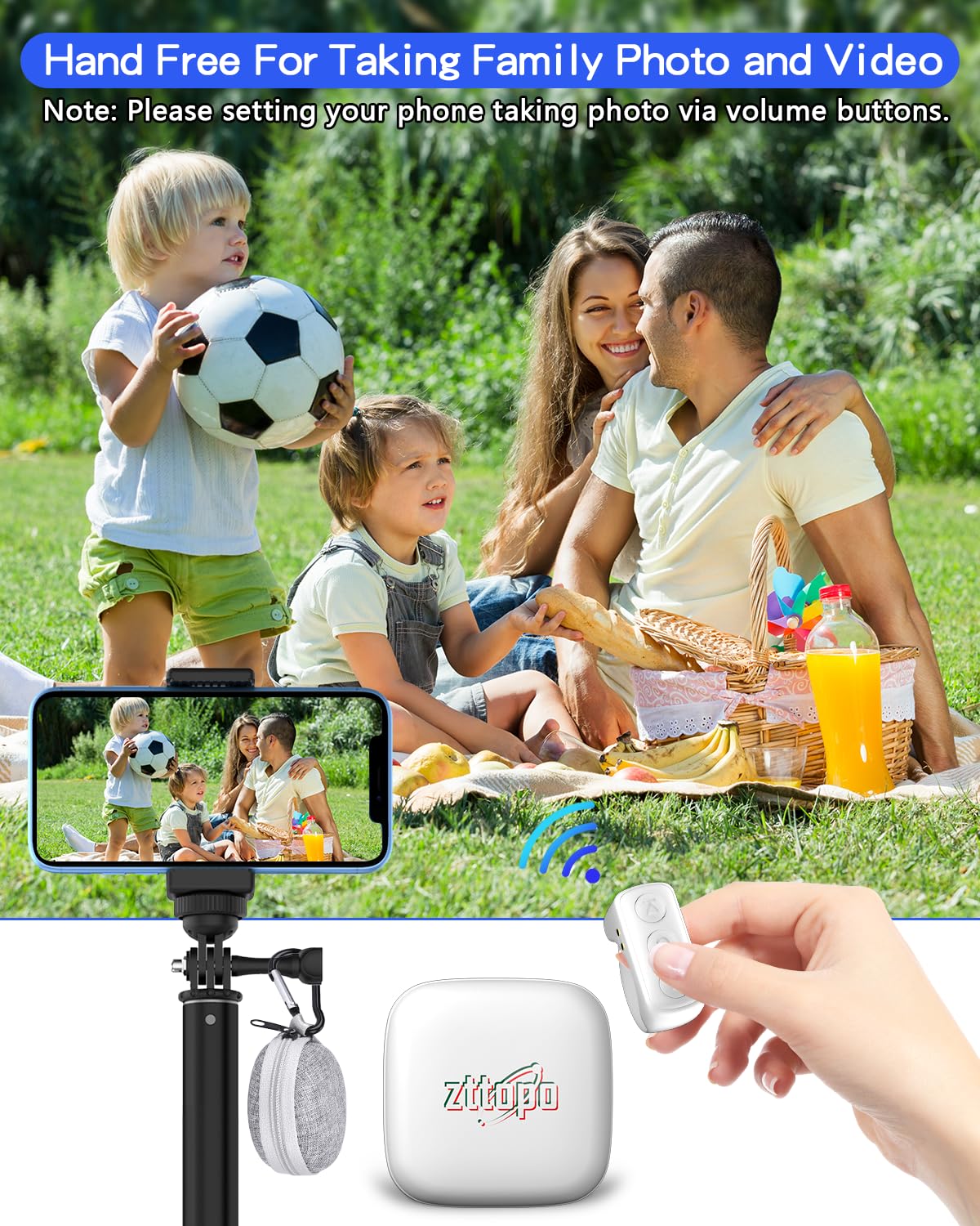 Zttopo Tiktok Scrolling Ring, Tik Tok Bluetooth Remote Control, Kindle App Page Turner With Carrying Case, Camera Photo Clicker