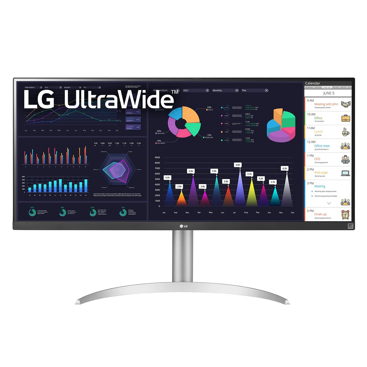 Lg 34Wq650 W 34 Inch 21:9 Ultrawide Full Hd (2560 X 1080) Ips Monitor, 100Hz Refresh Rate With Rgb 99 Color Gamut, Vesa Displayh