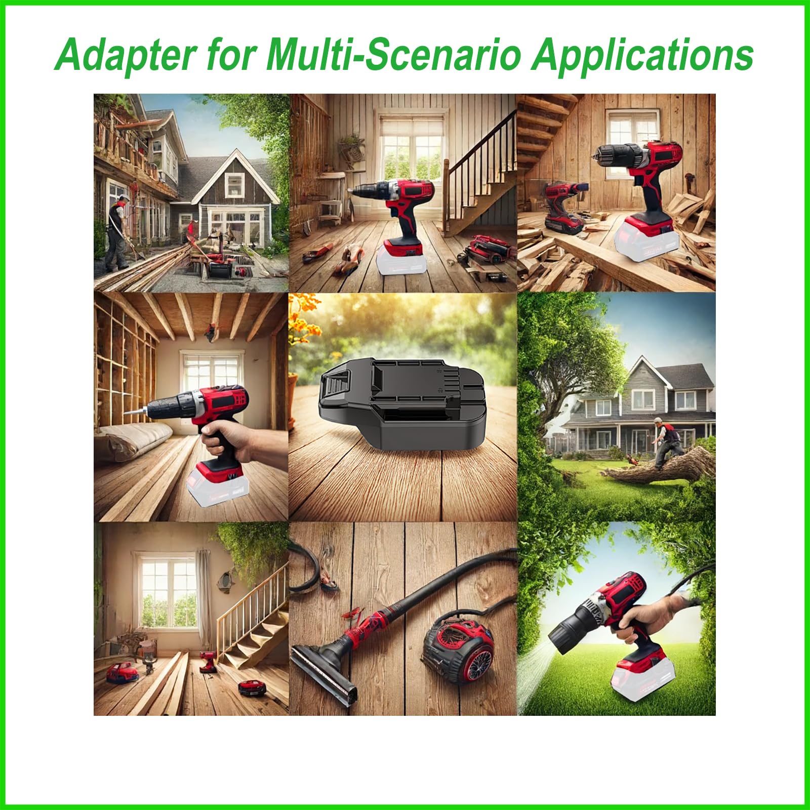 Novaquantic Enhanced 2 In 1 Adapter For Bauer 20V Tools   Compatible With Dewalt & Hercules 20V Batteries For Power Supply Only,