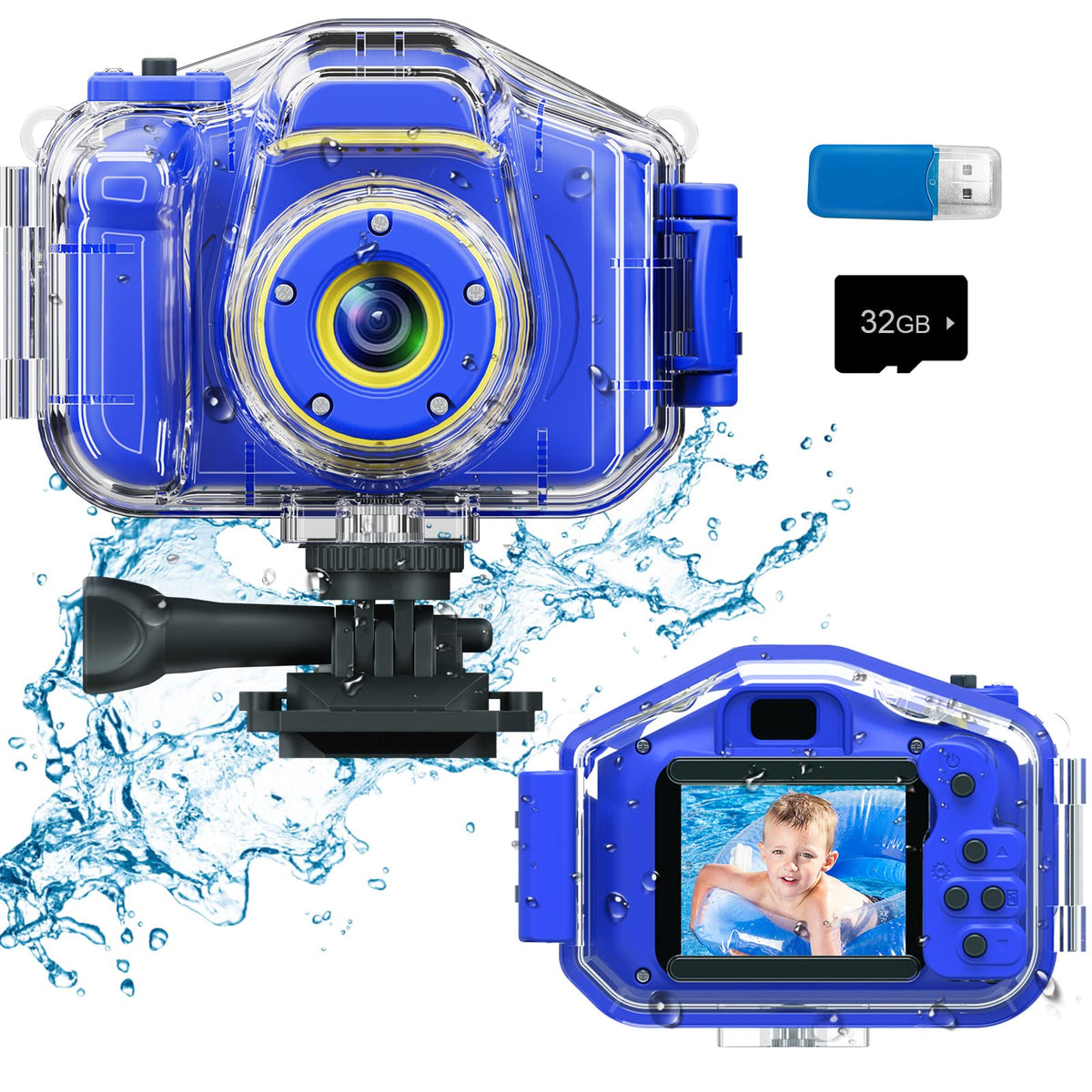 Deker Kids Waterproof Camera For 3 12 Year Old Boys Christmas Birthday Gifts Toys Children Mini Underwater Digital Action Camcor