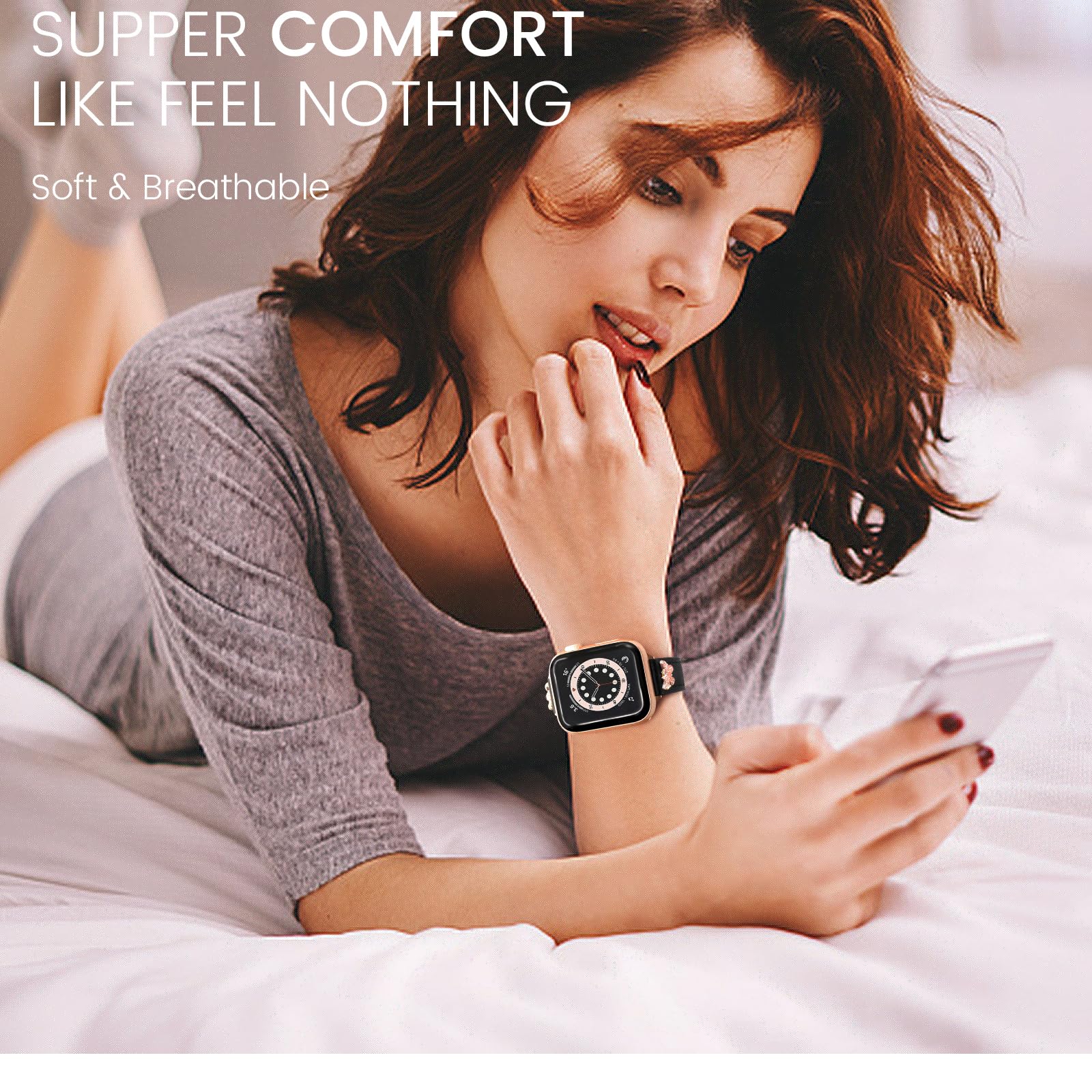 Jr.Dm Slim Leather Bands Compatible With Apple Watch Band 38Mm 40Mm 41Mm 42Mm 44Mm 45Mm 46Mm 49Mm, Top Genuine Leather Band With