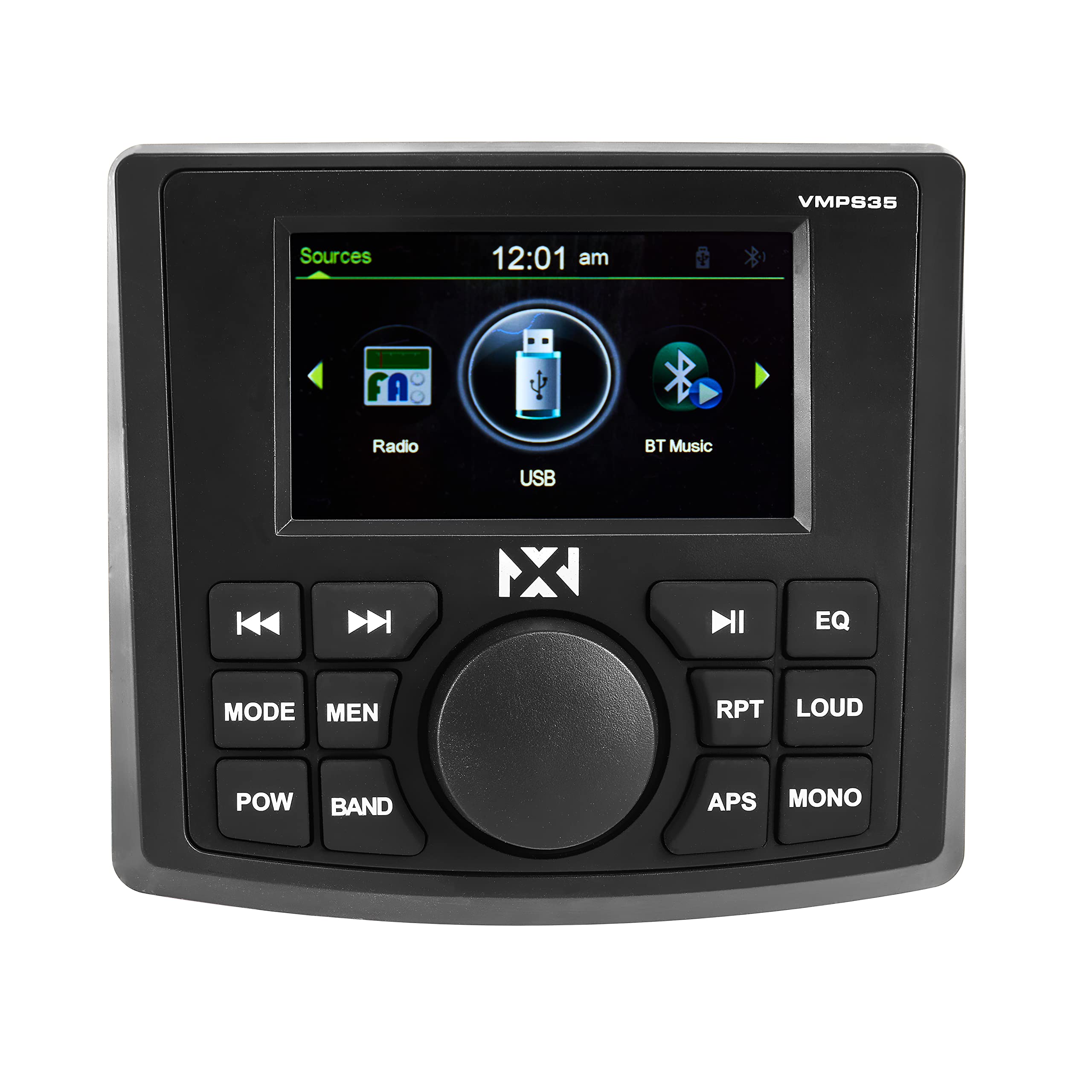 Nvx Vmps35 Gauge Style Marine Stereo With Bluetooth And A 3'' Ultra Bright Full Color Tft Display   Perfect For Boats, Utvs, & A