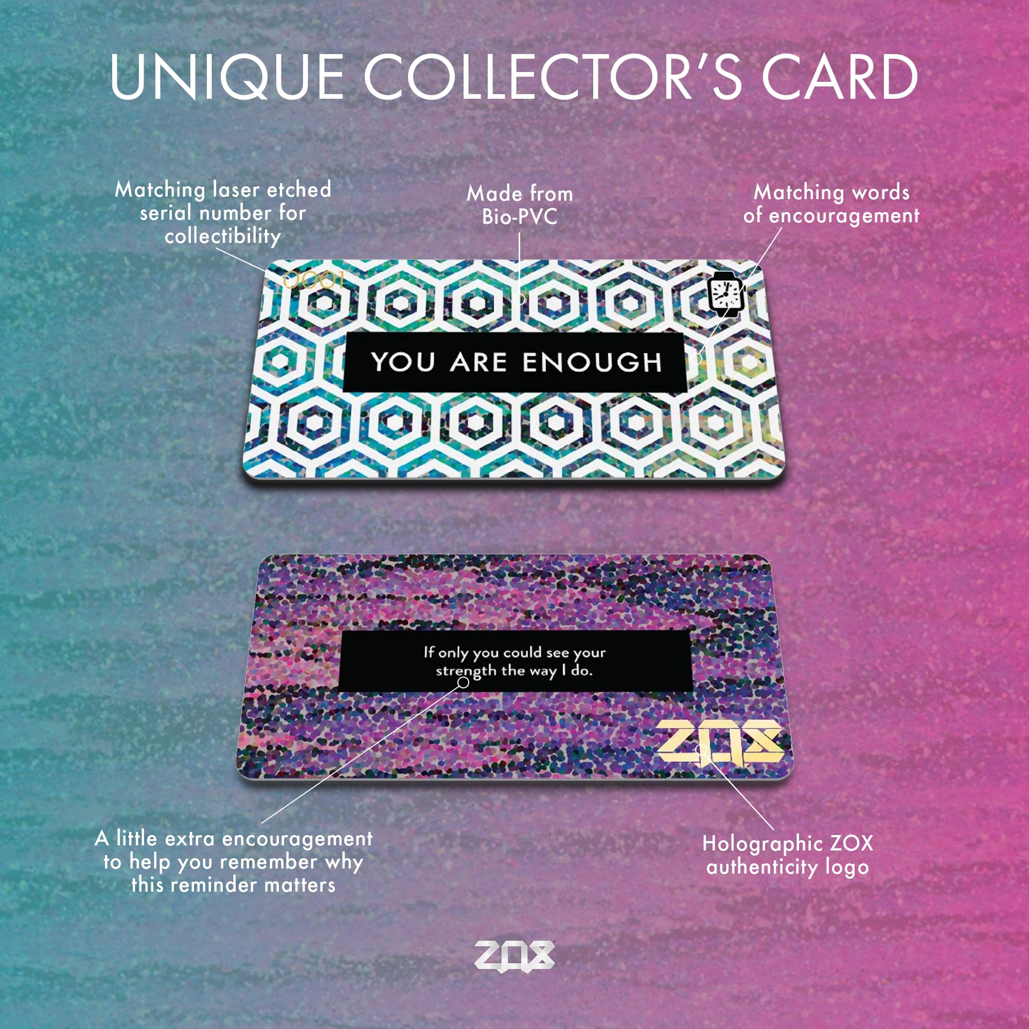 Zox Android Smart Watch Band - You Are Enough | Soft, Adjustable Elastic Band With Motivational Affirmations And Beautiful Artwo