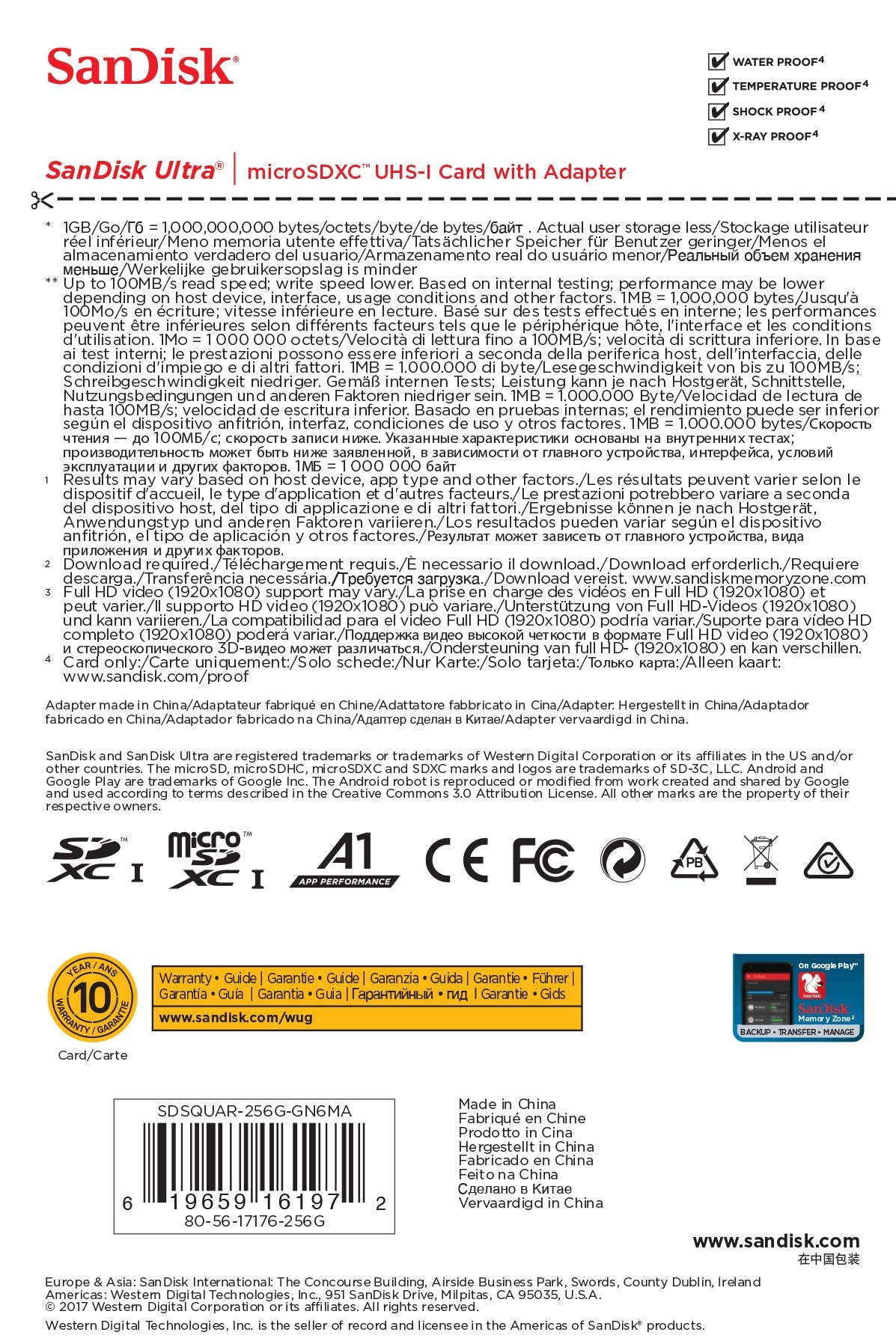 [Older Version] Sandisk 256Gb Ultra Microsdxc Uhs-I Memory Card With Adapter - 100Mb/S, C10, U1, Full Hd, A1, Micro Sd Card - Sd