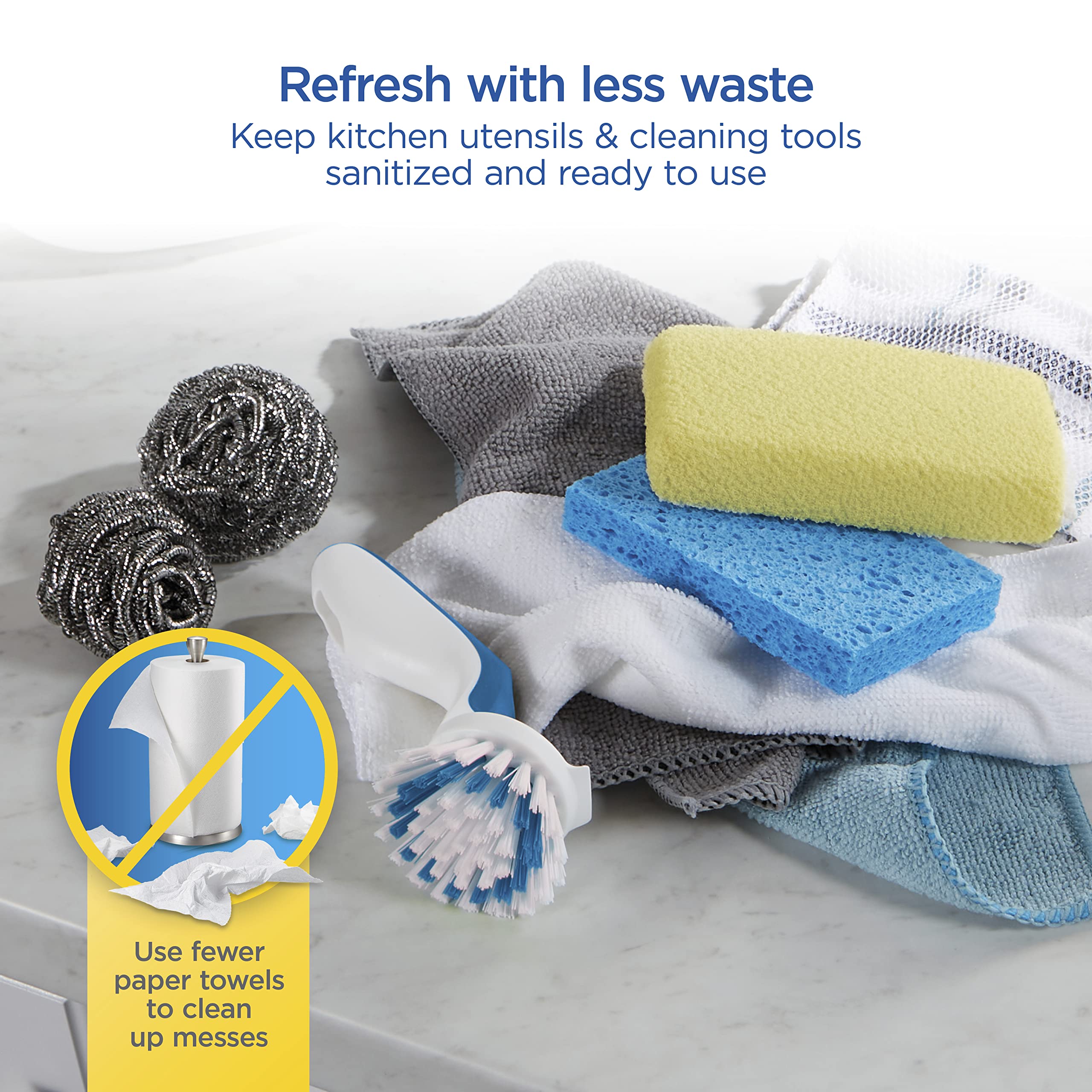 Clorox 2-Tier Electric Steam Sanitizer For Kitchen Utensils, Cleaning Sponges, Bathroom Accessories, Brushes & More, Kills 99.99