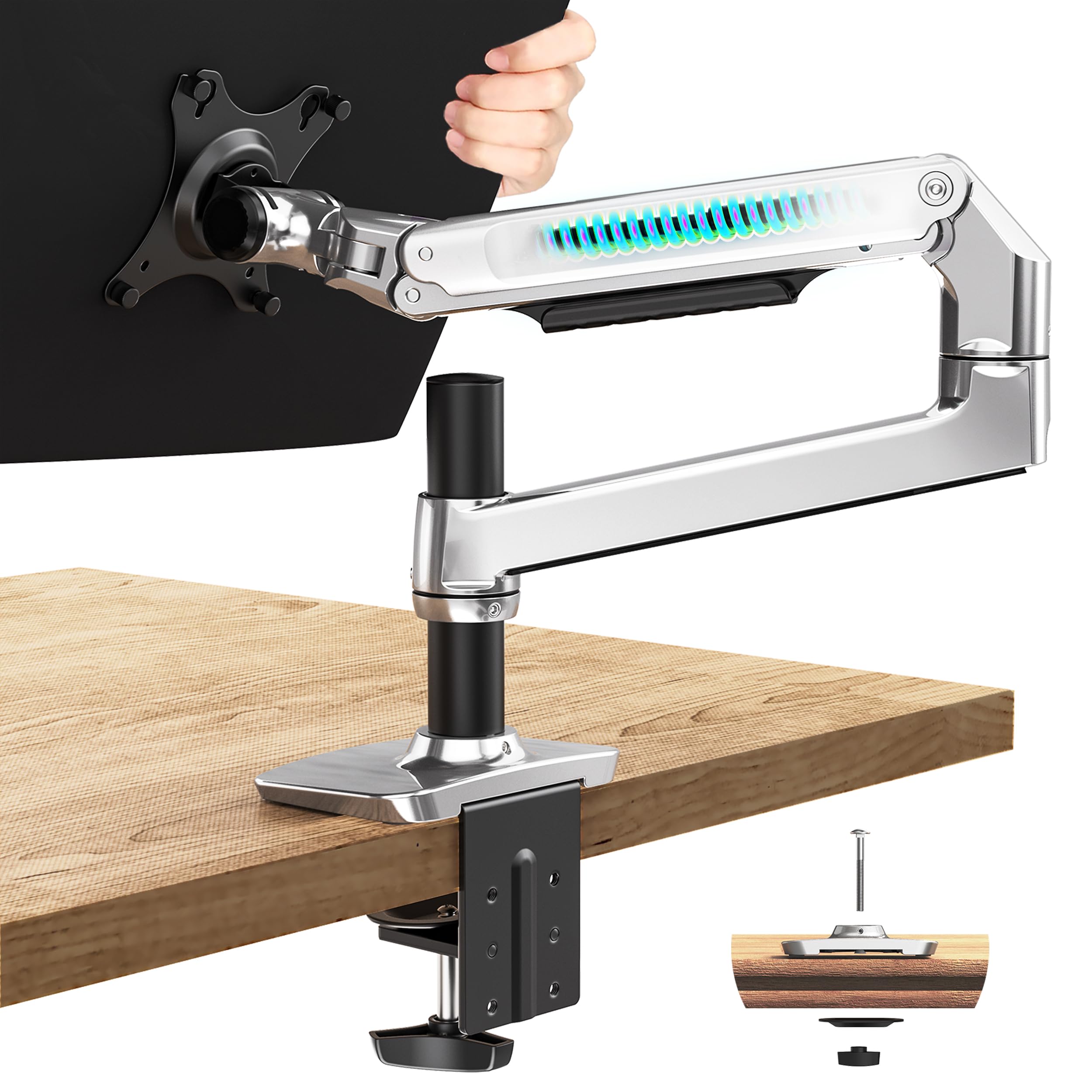 Ergounion Single Monitor Mount   Single Monitor Arm Desk Mount, Fully Adjustable Computer Monitor Mount For Screens Up To 40 Inc
