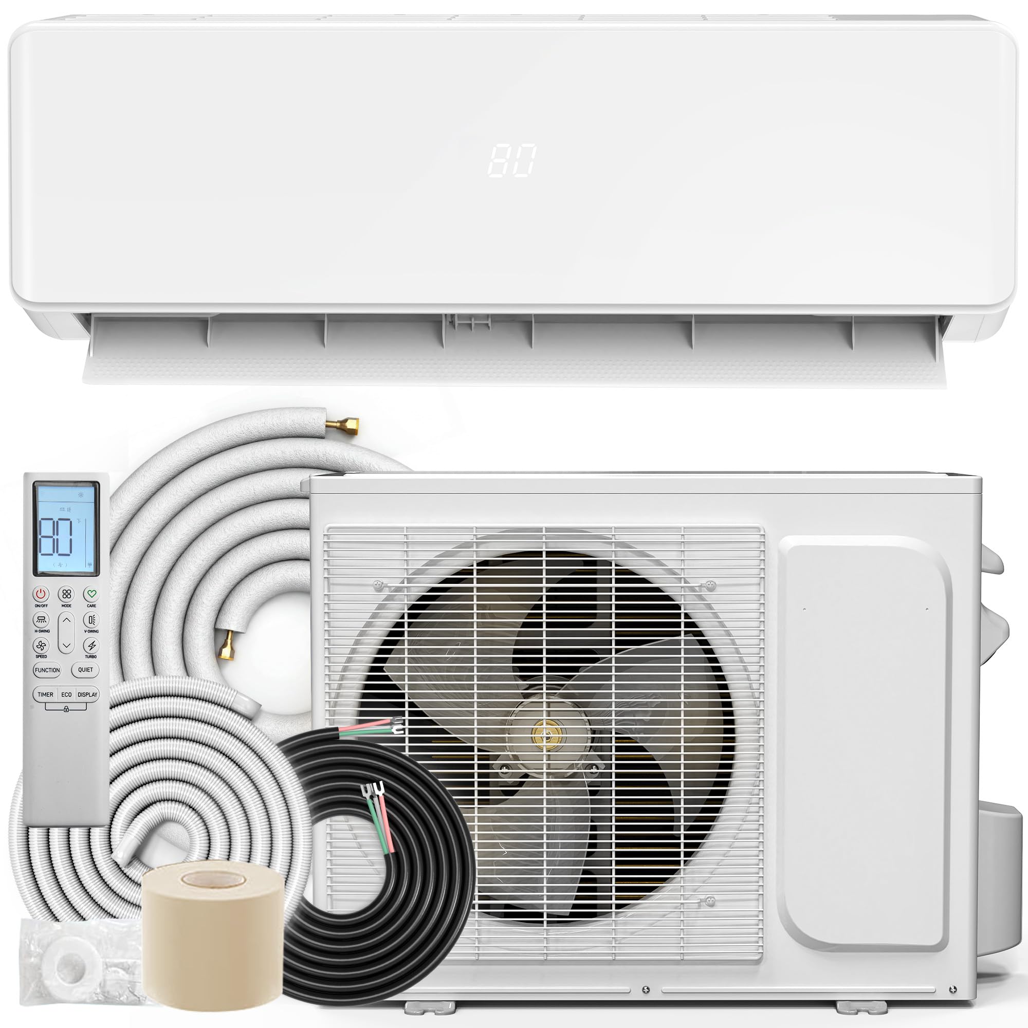 YITAHOME 20 SEER2 12000BTU Mini Split AC/Heating System 115V, Pre-charged Inverter AC Cool & Heat Up to 750 Sq. Ft, 3 Level Eco