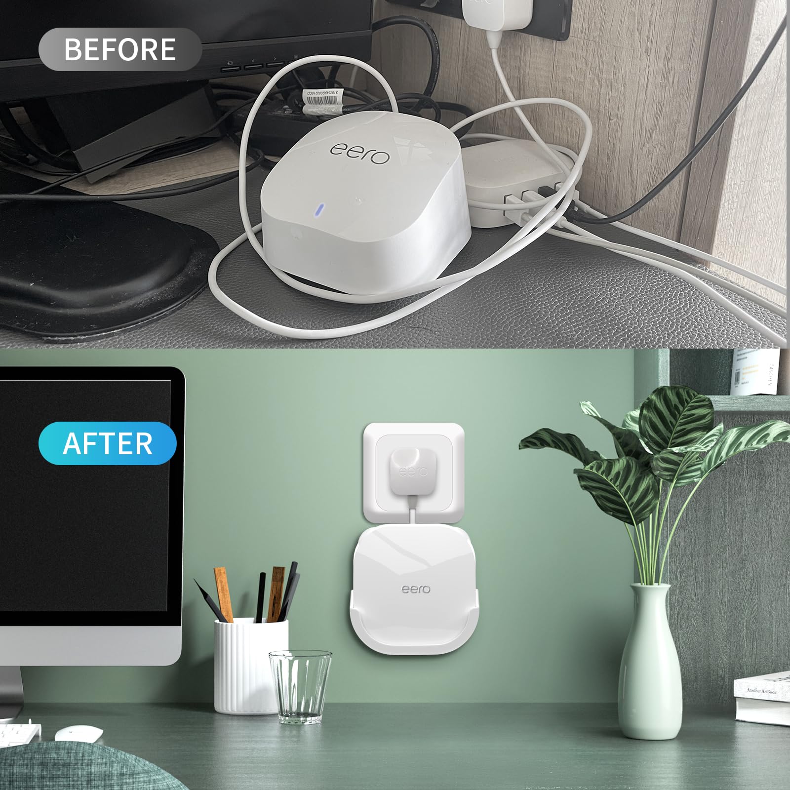 3Pack Wall Mount Holder For Eero 6 Plus 6+ And Eero 6 Router Mesh Wi Fi System,Wall Mount Stand Bracket For Eero 6 Plus And Eero