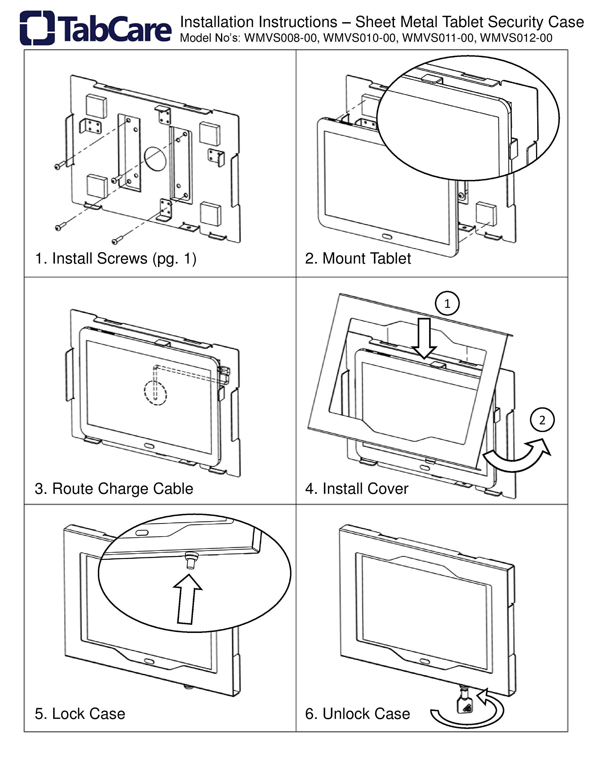 Tabcare Locking Anti Theft Metal Case For Samsung Galaxy Tab A8 10.5' Tablet For Kiosk, Pos, Store, Show Display, Time Clock (Tab A8 10.5, White)
