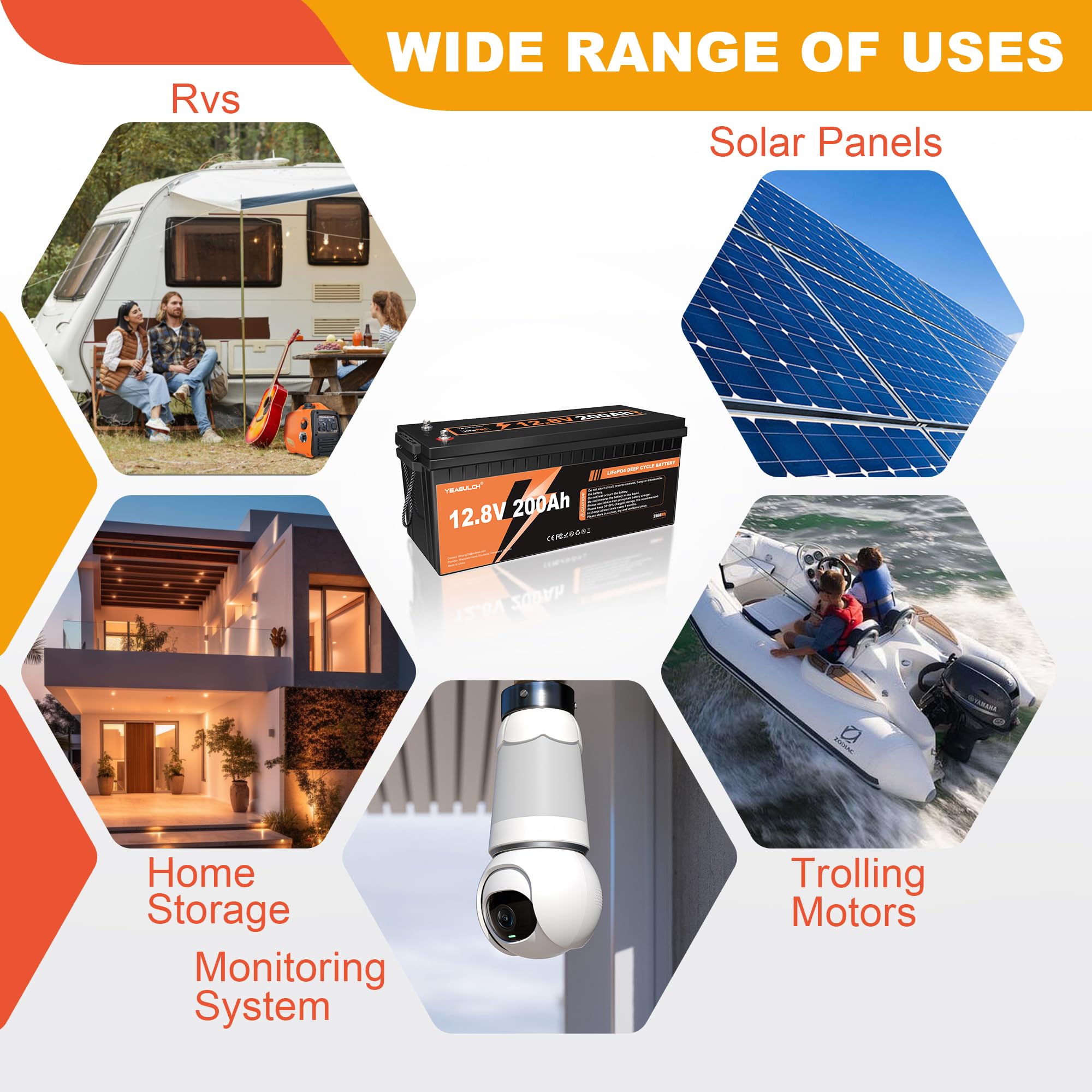 12V 200Ah Lifepo4 Lithium Battery Built-In 200A Bms Up To 15000+ Deep Cycle 2560Wh Low Temp Protection Rechargeable Lithium Batt