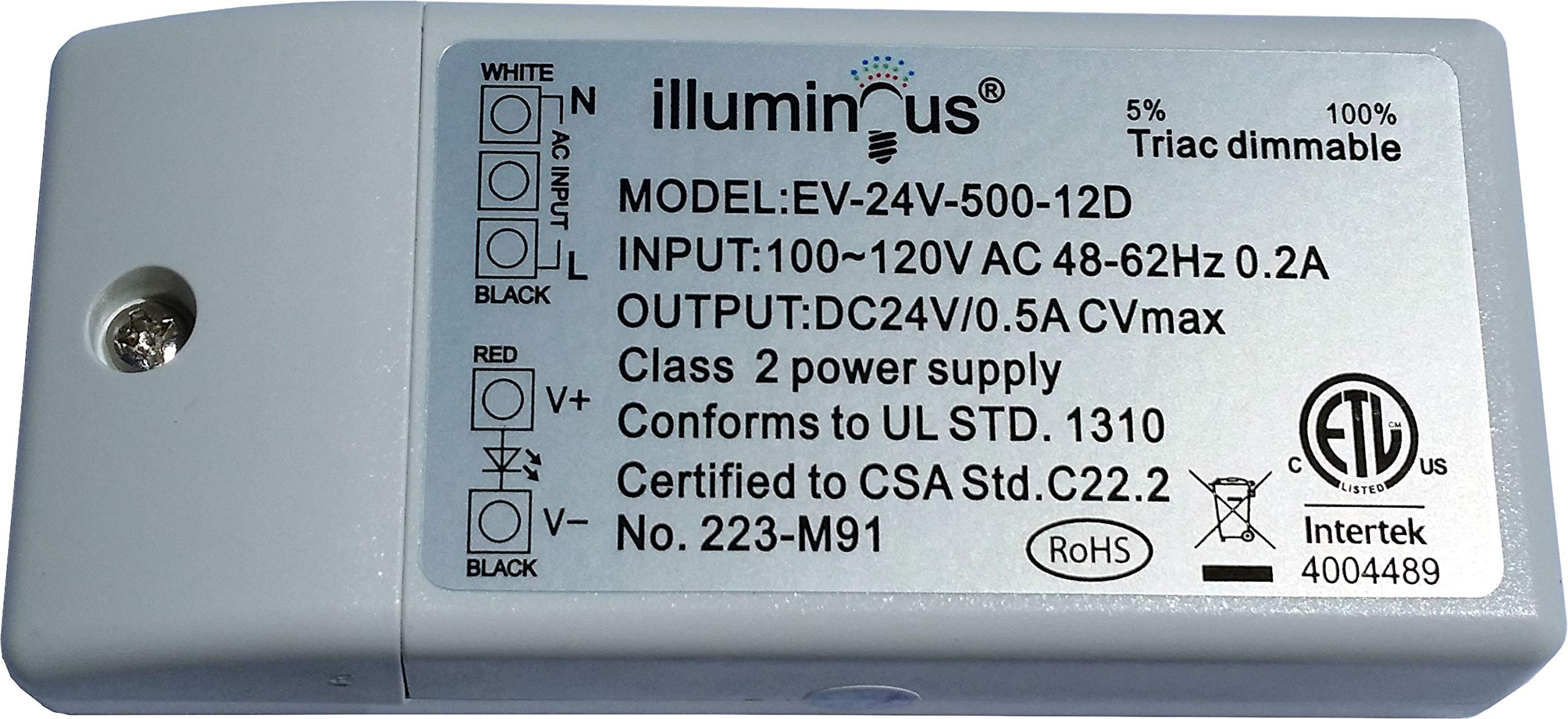 24V 12W Dimmable Cv Dc Led Driver Transformer Etl Approved