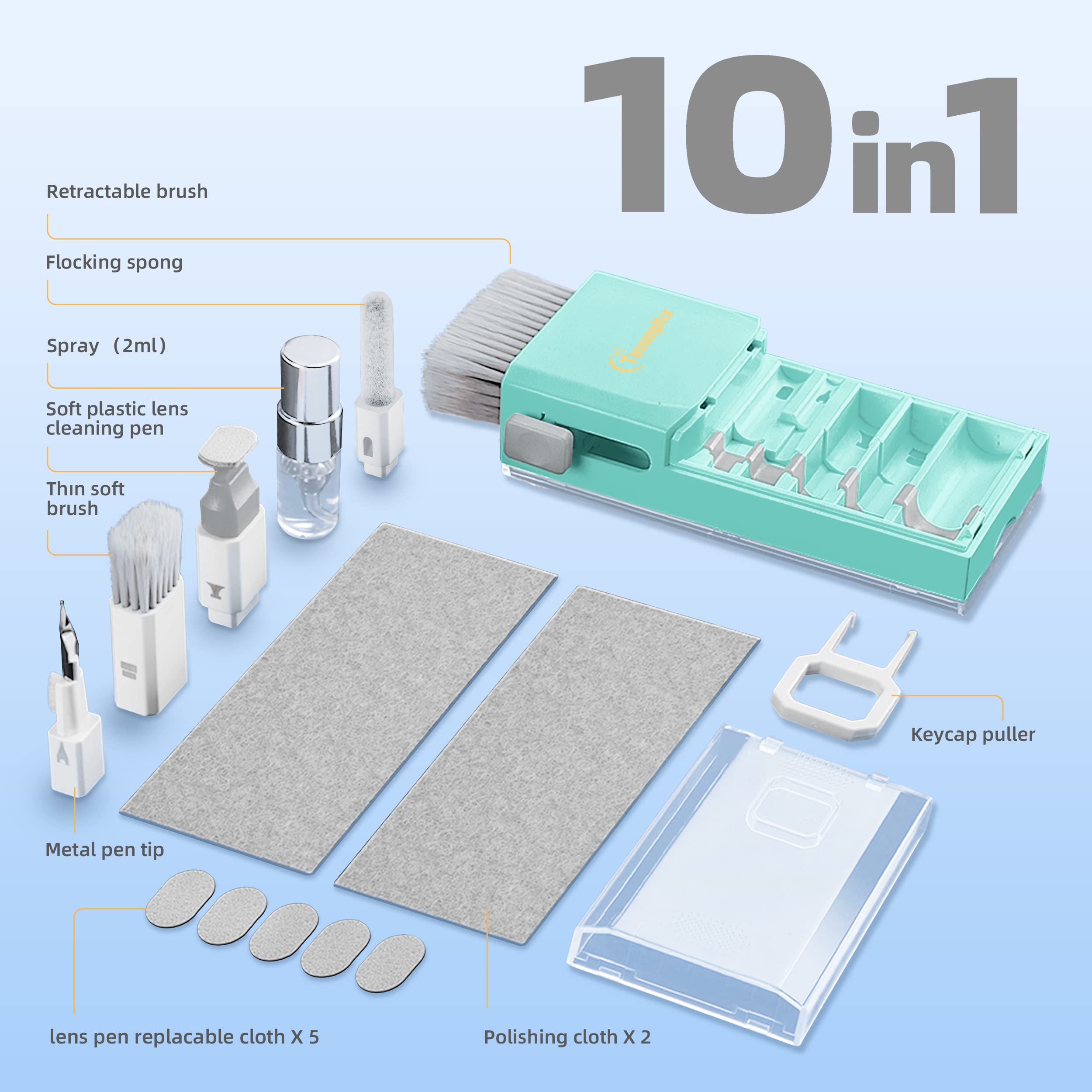 Electronics Keyboard Repair Kit With 3 In 1 Earbud Cleaner Pen, Camera Lens Pen, Suit For Ipad, Iphone, Cell Phone