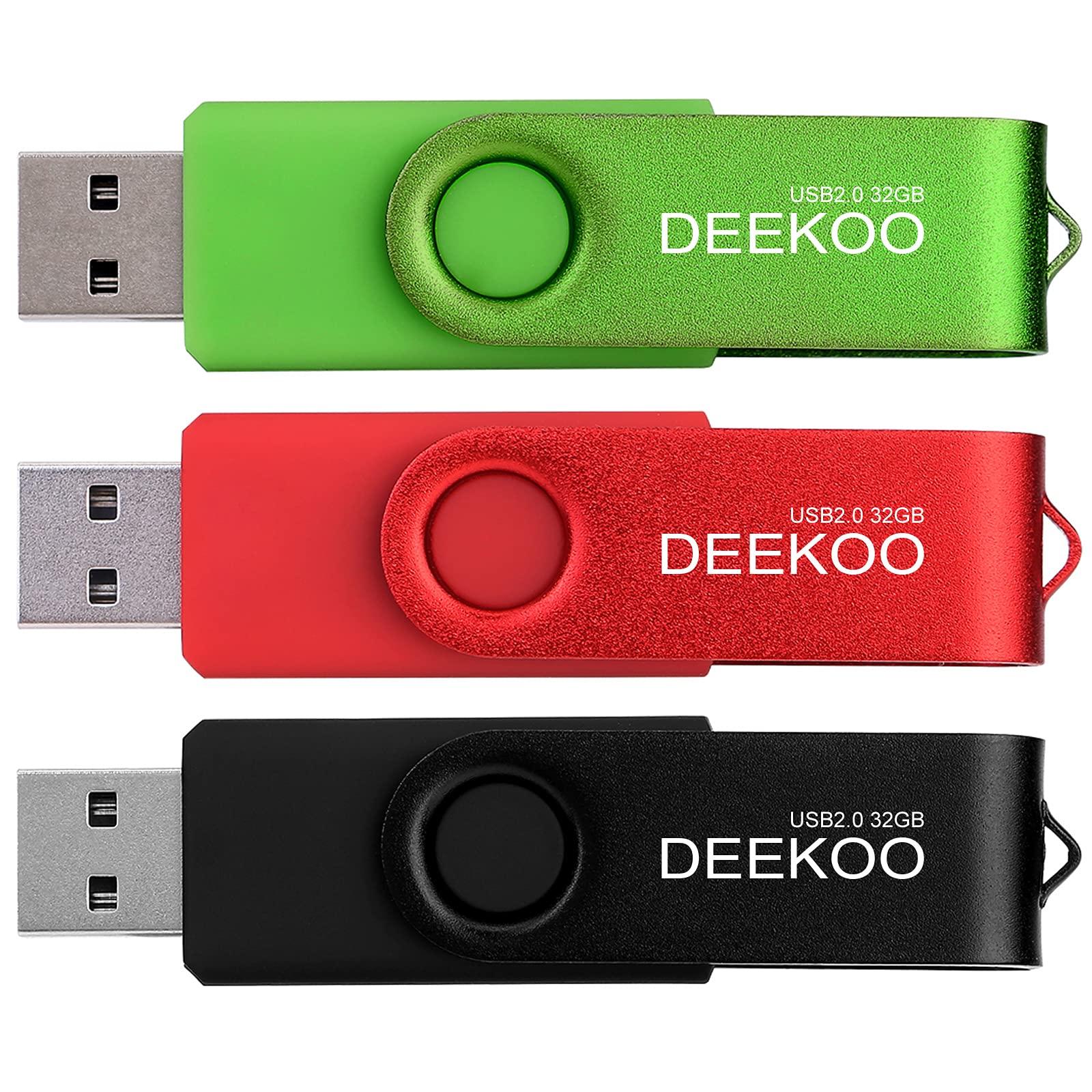 Deekoo Flash Drive 32Gb Thumb Drives Memory Sticks Jump Drive 3Pack 32Gb Usb 2.0 Flash Drives Mixed Colors: Black Red Green