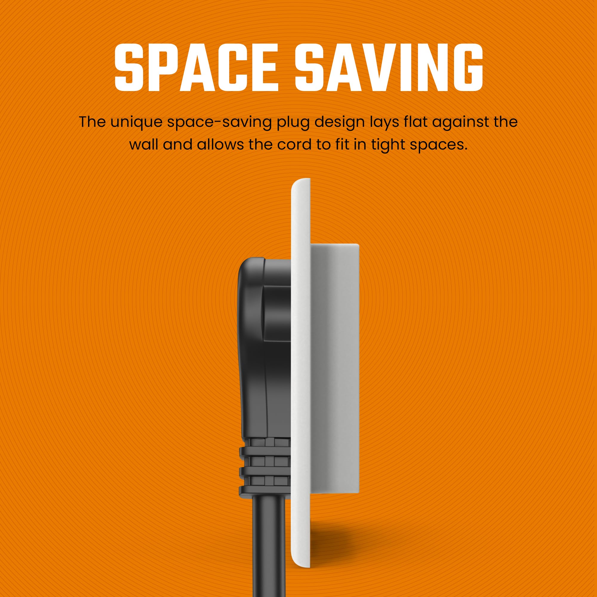 Flat Extension Cord 30 Ft For Indoor & Outdoor Use By Bindmaster  Ul Listed 3 Prong Power Cord  Space Saving Flat Angled Extensi