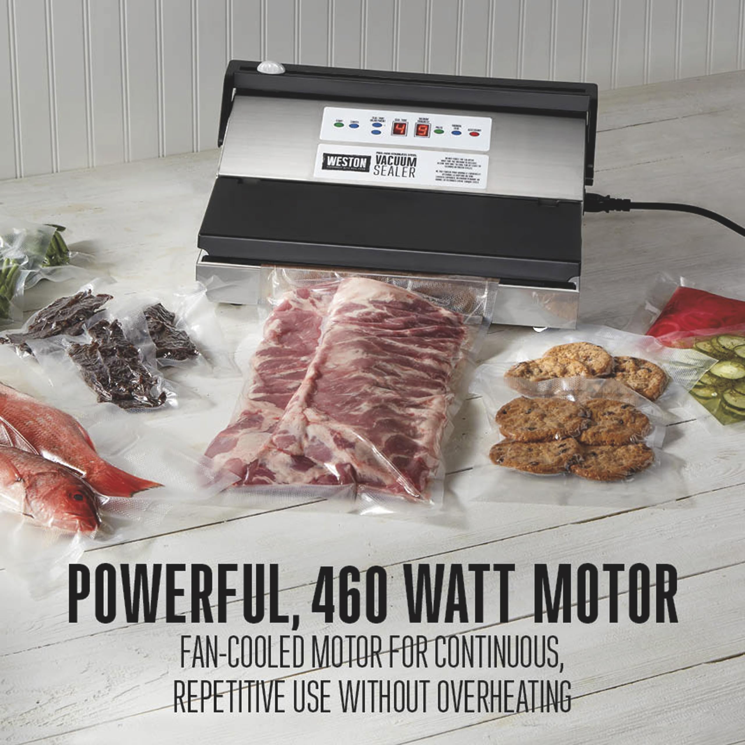 Weston Brands Vacuum Sealer Machine For Food Preservation & Sous Vide, Extra Wide 5Mm Bar For Sealing Bags Up To 11'' Wide, 460