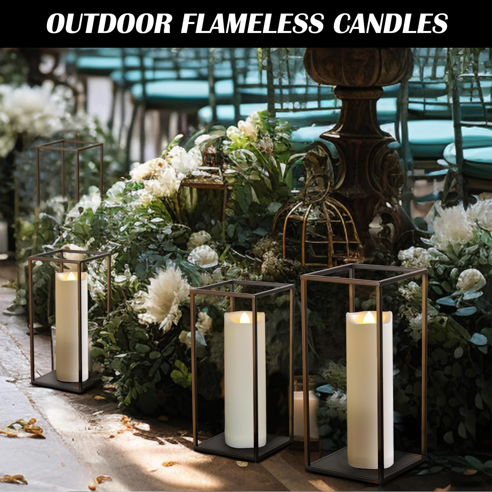 Led Battery Operated Candles 2''X7'' Plastic Flickering Flameless Candles With Timer Outdoor Waterproof Wedding Party Halloween