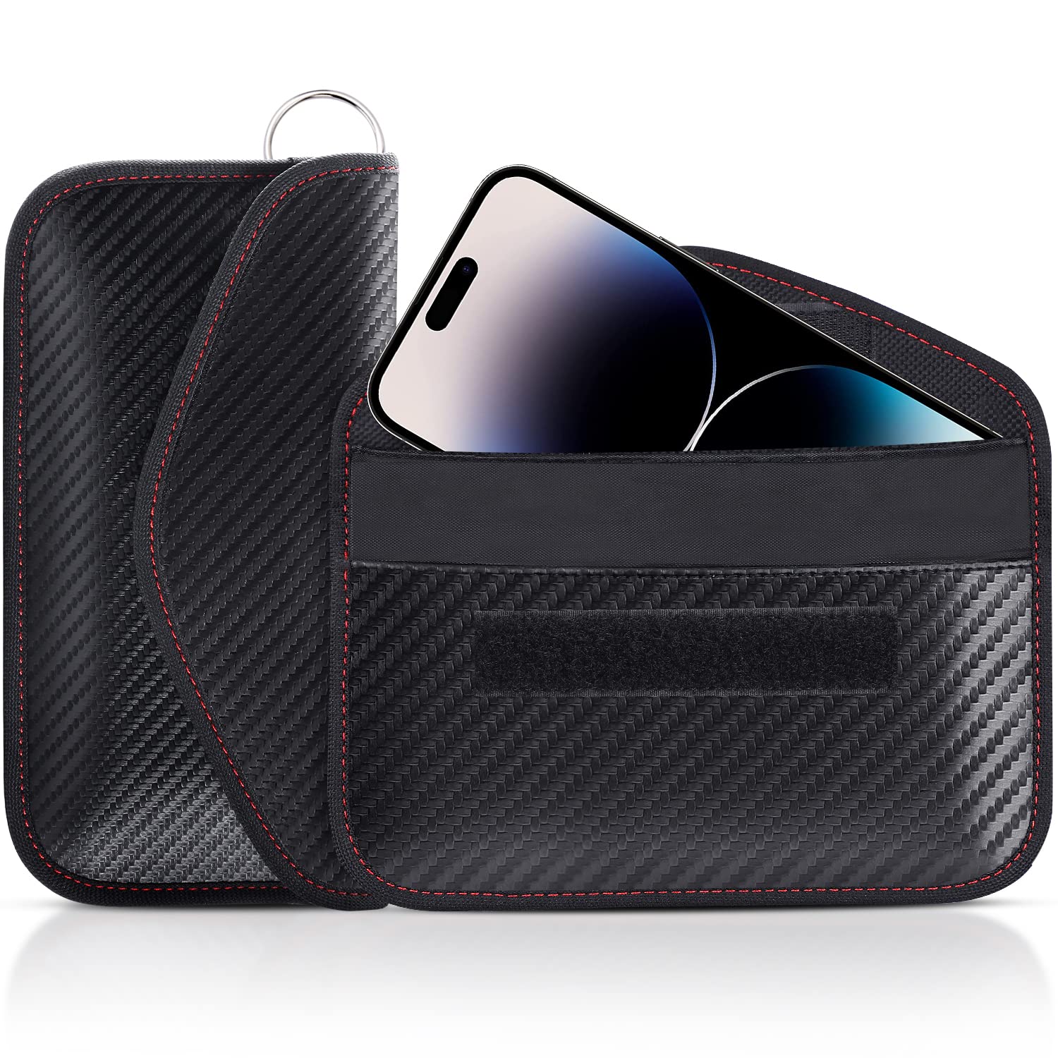 Lanpard Faraday Bag For Phones And Car Keys, 2 Pack Rfid Signal Blocking Bag, Carbon Fiber Material Shielding Case For Cell Phon
