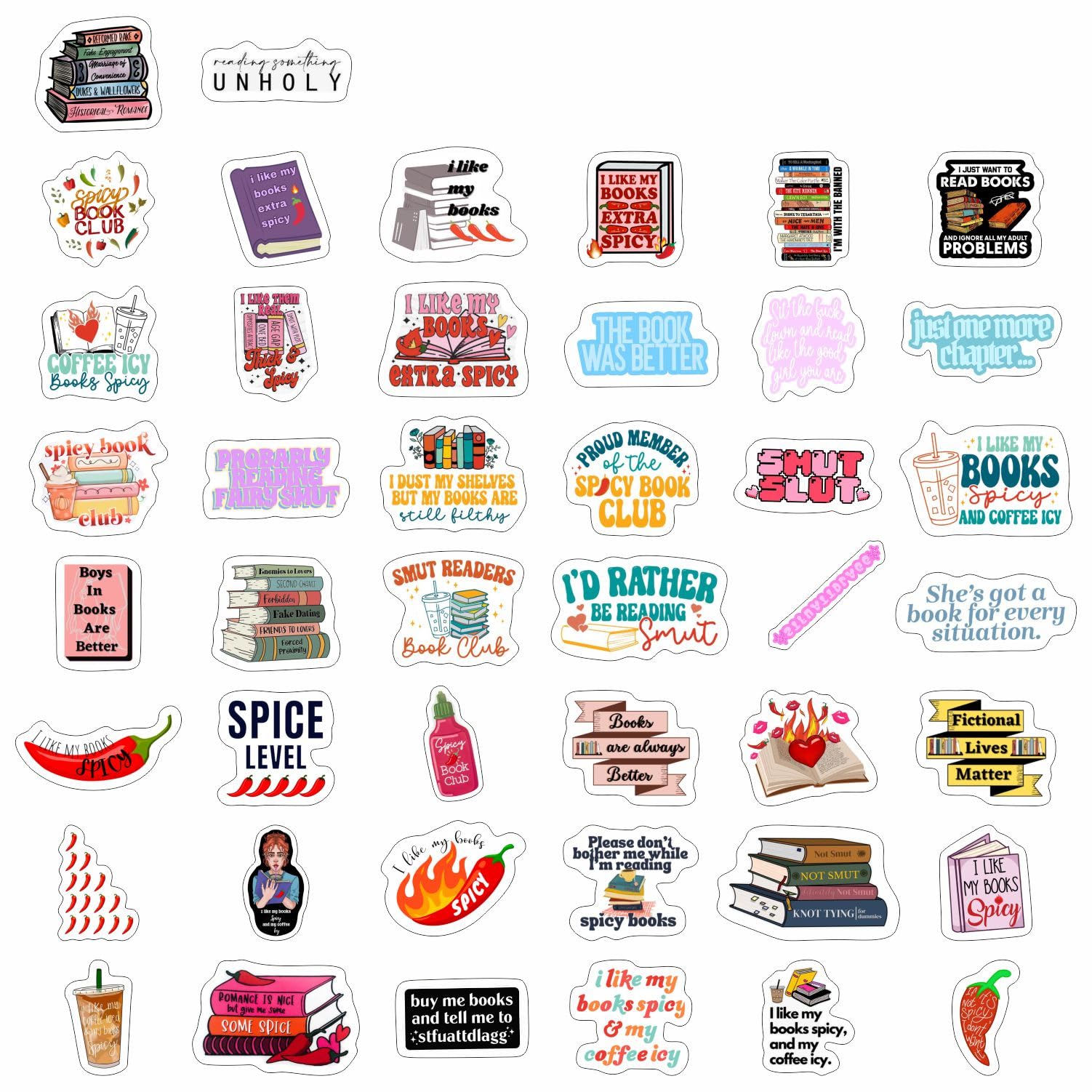 Spicy Book Stickers, Smu Tty Book Stickers For Kind Le, Bookish Stickers For Adults, Dark Romance Book Stickers, Reading Sticker